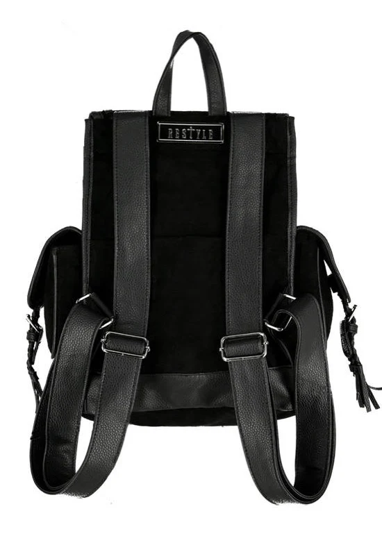 Herbal With Fern And Crescent Black - Backpack - Image 10