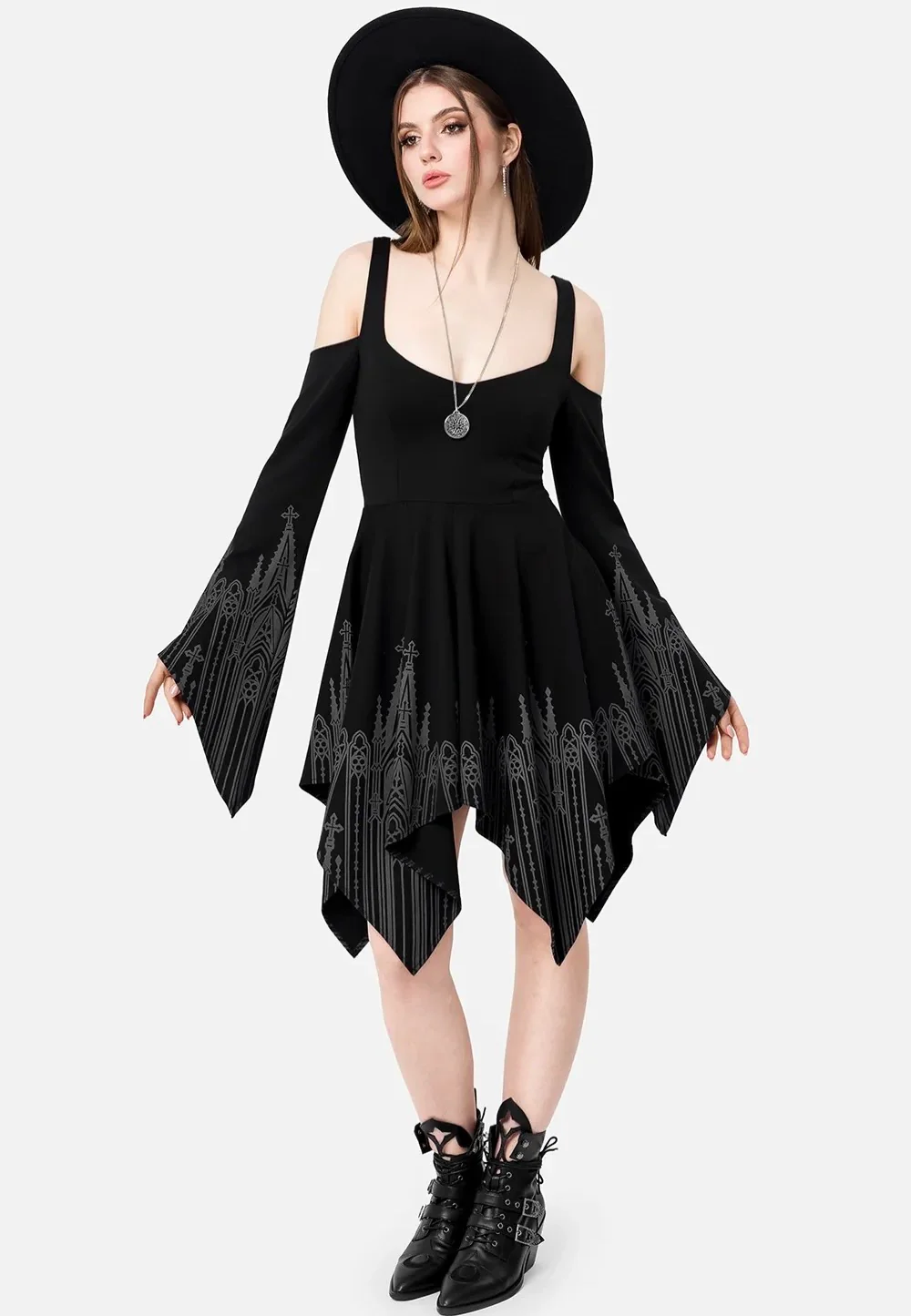 Infernal Chapel Mini Black - Dress - Image 3