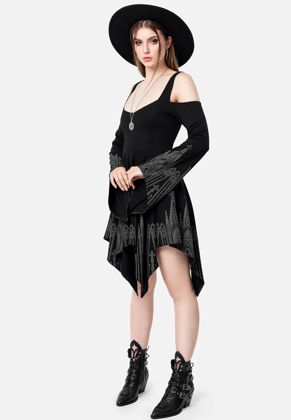 Infernal Chapel Mini Black - Dress - Image 7