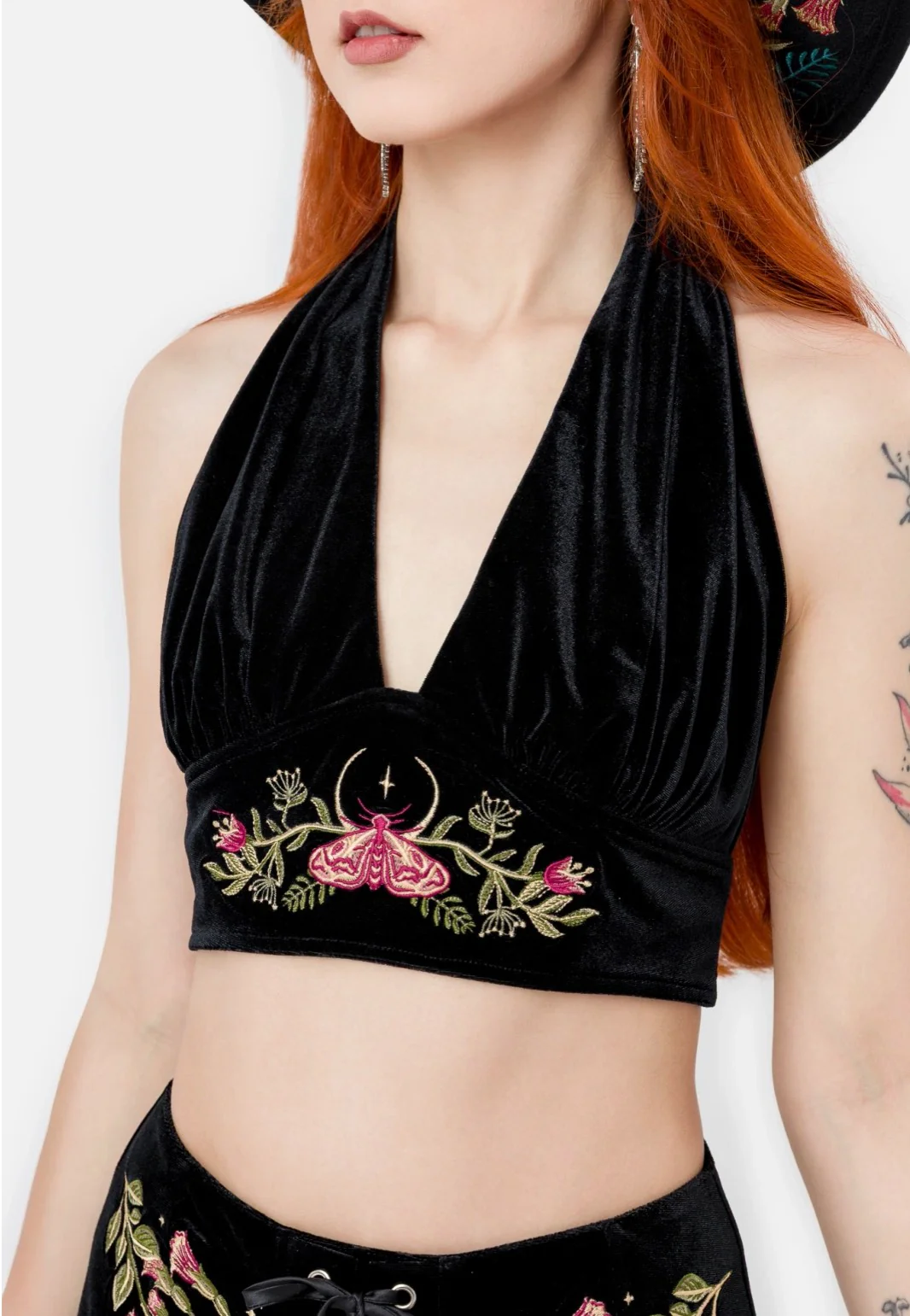 Woodland Bloom Halterneck Black - Top - Image 3