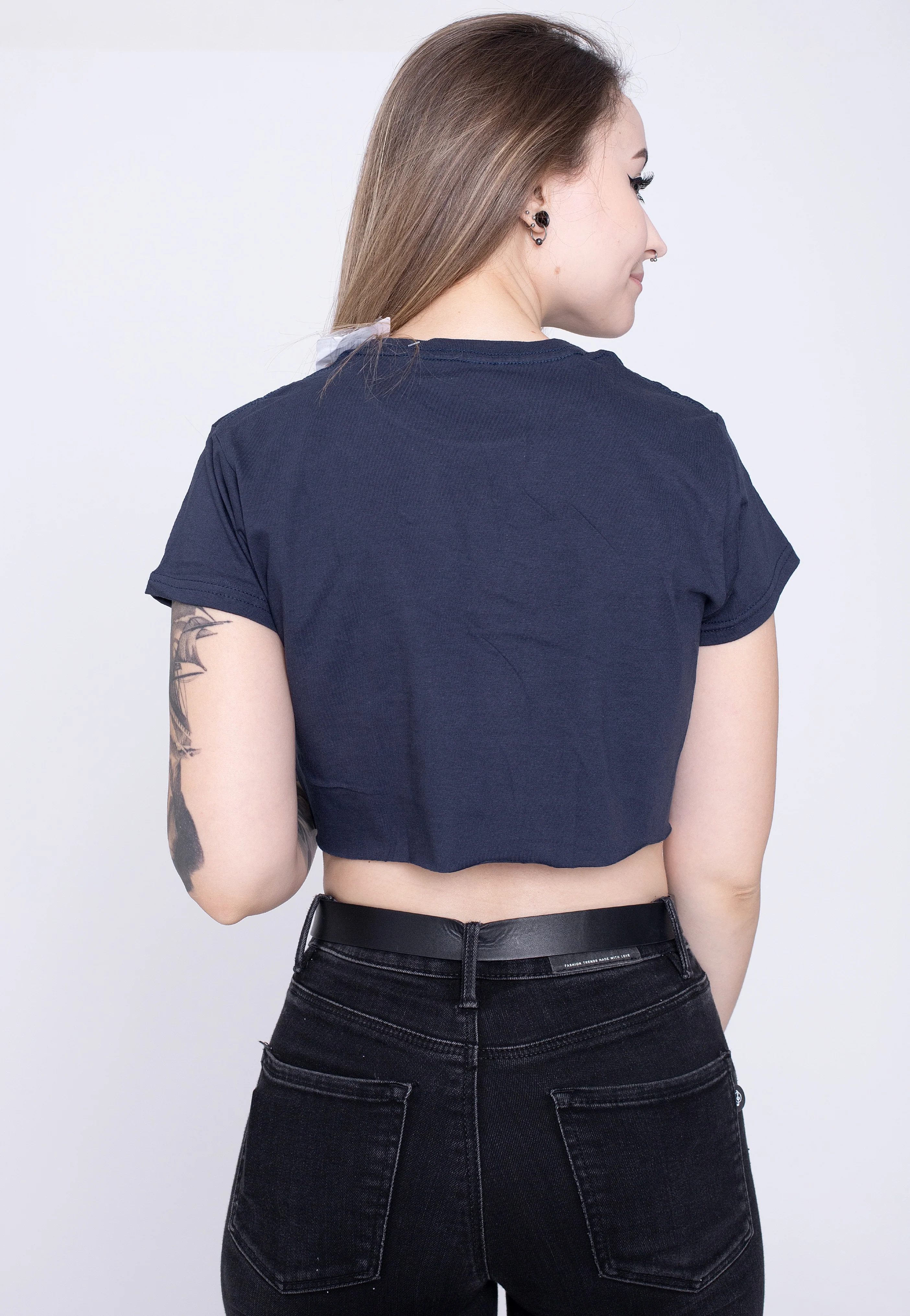 Welcome To The Jam Cropped Navy - Girly - Image 2