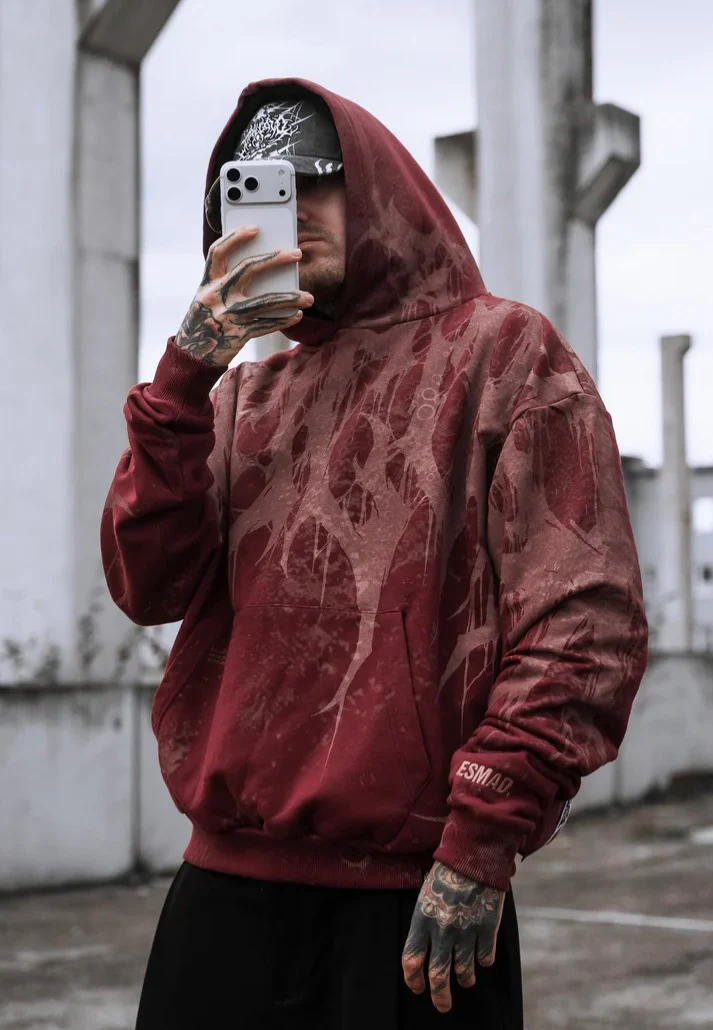 Grimfall Oversized Red - Hoodie - Image 4