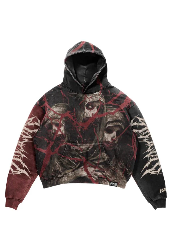 Tears Of God Heavy Oversized Black/Red - Hoodie - Image 8