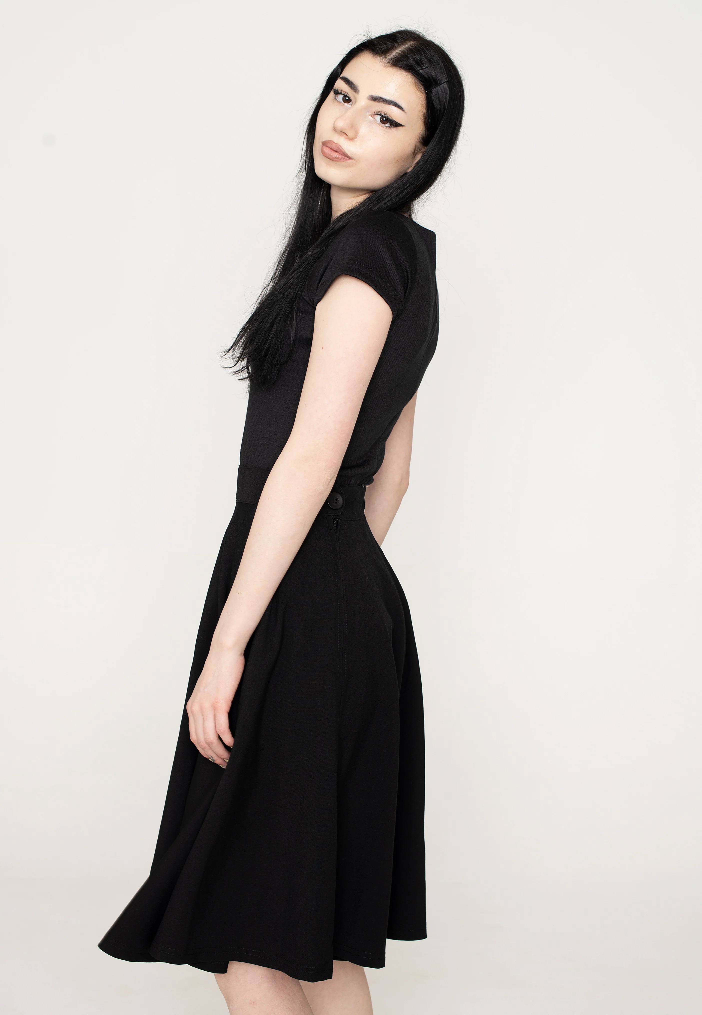 High Waist Thrills Black - Swing Skirt - Image 2