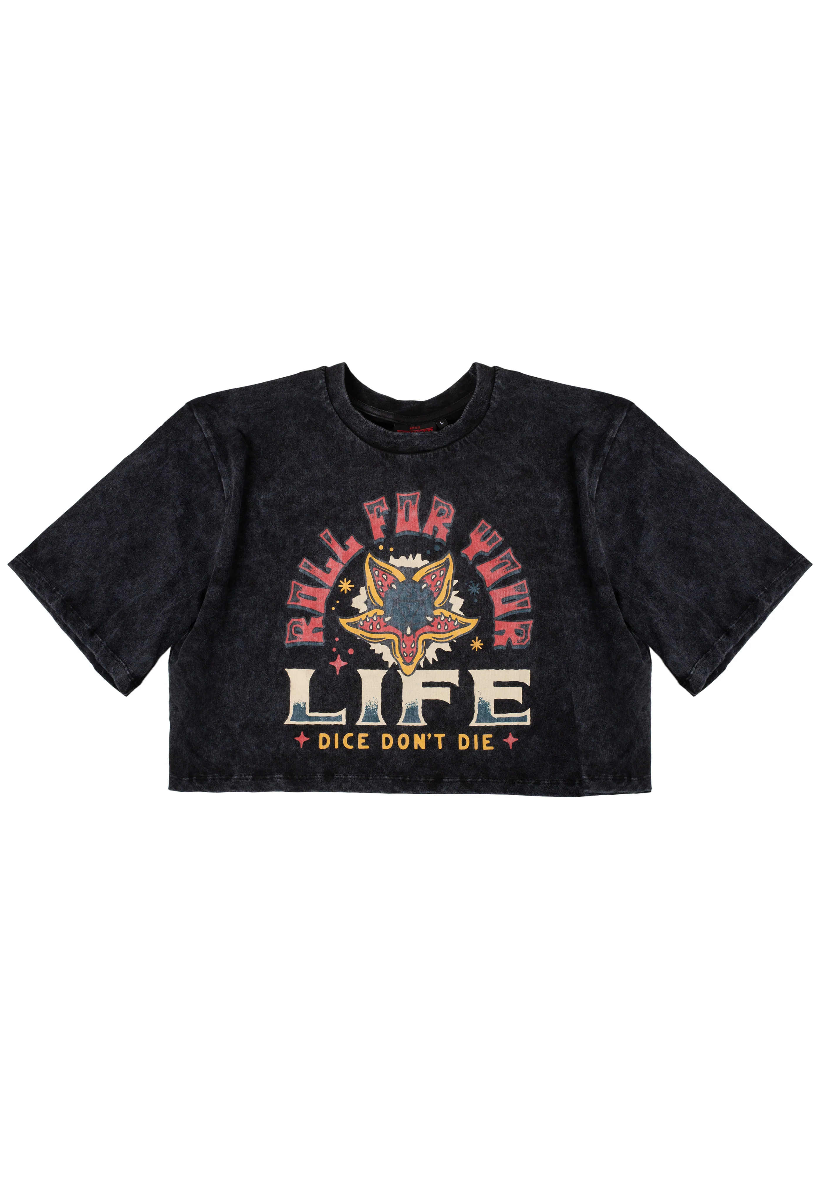 Hellfire Front Print Cropped Charcoal - T-Shirt - Image 5