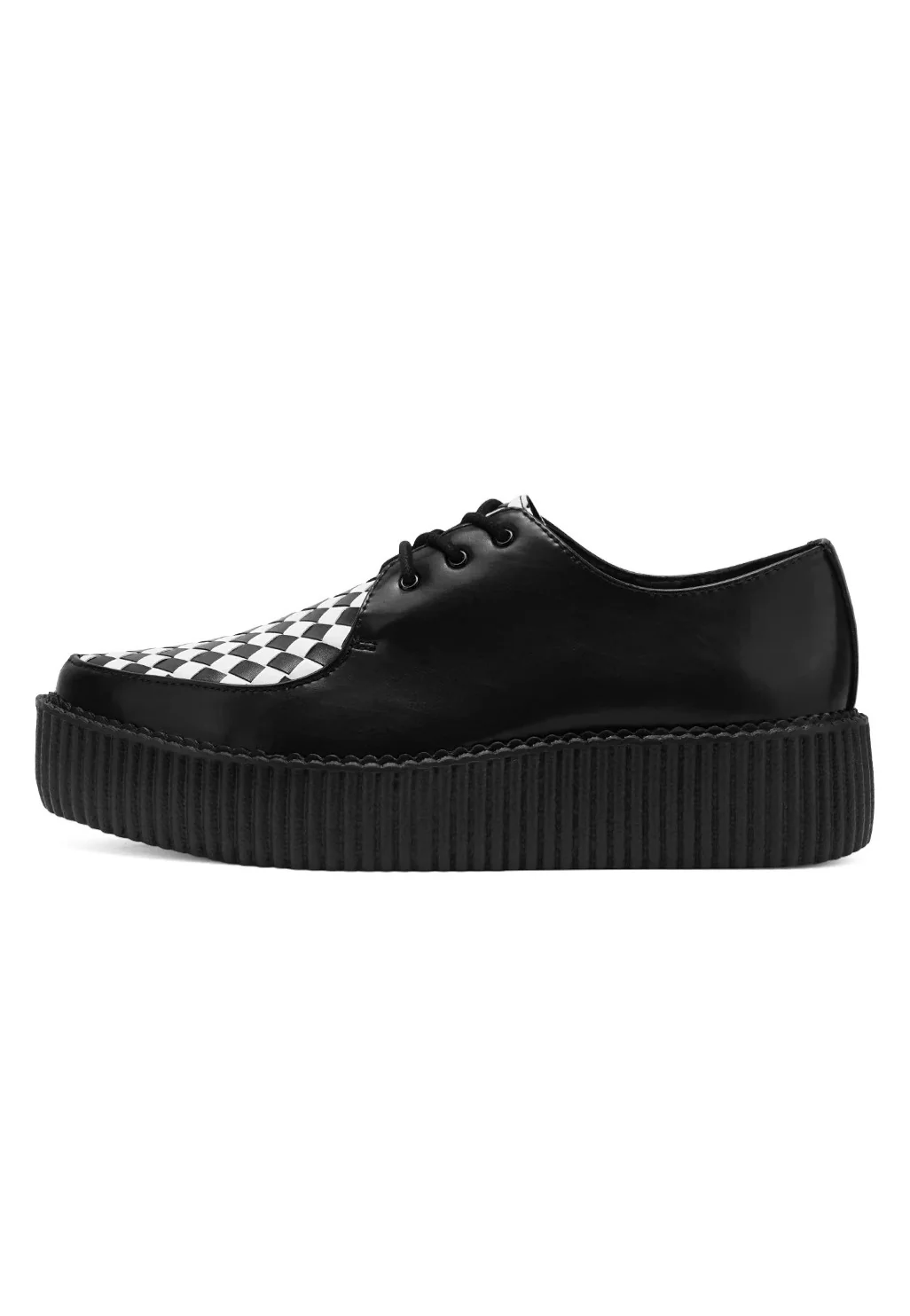 Viva High Pointed Black/White Woven - Shoes - Image 2