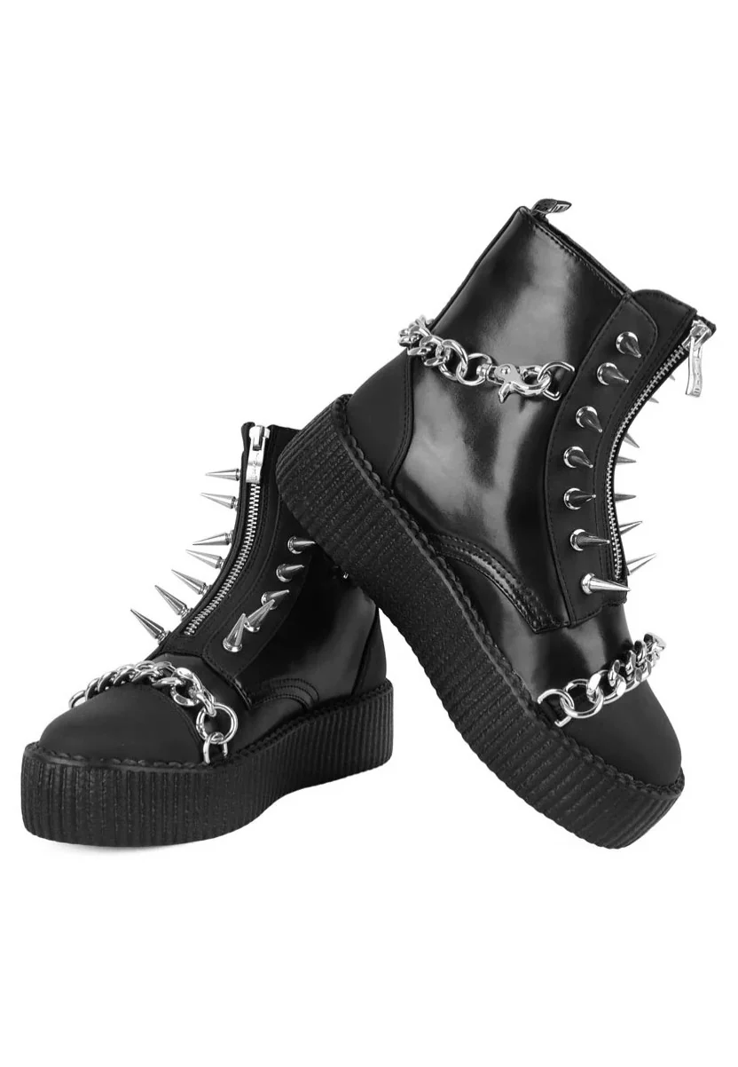 Viva High Sole Black Spike N Chain - Girl Shoes - Image 3