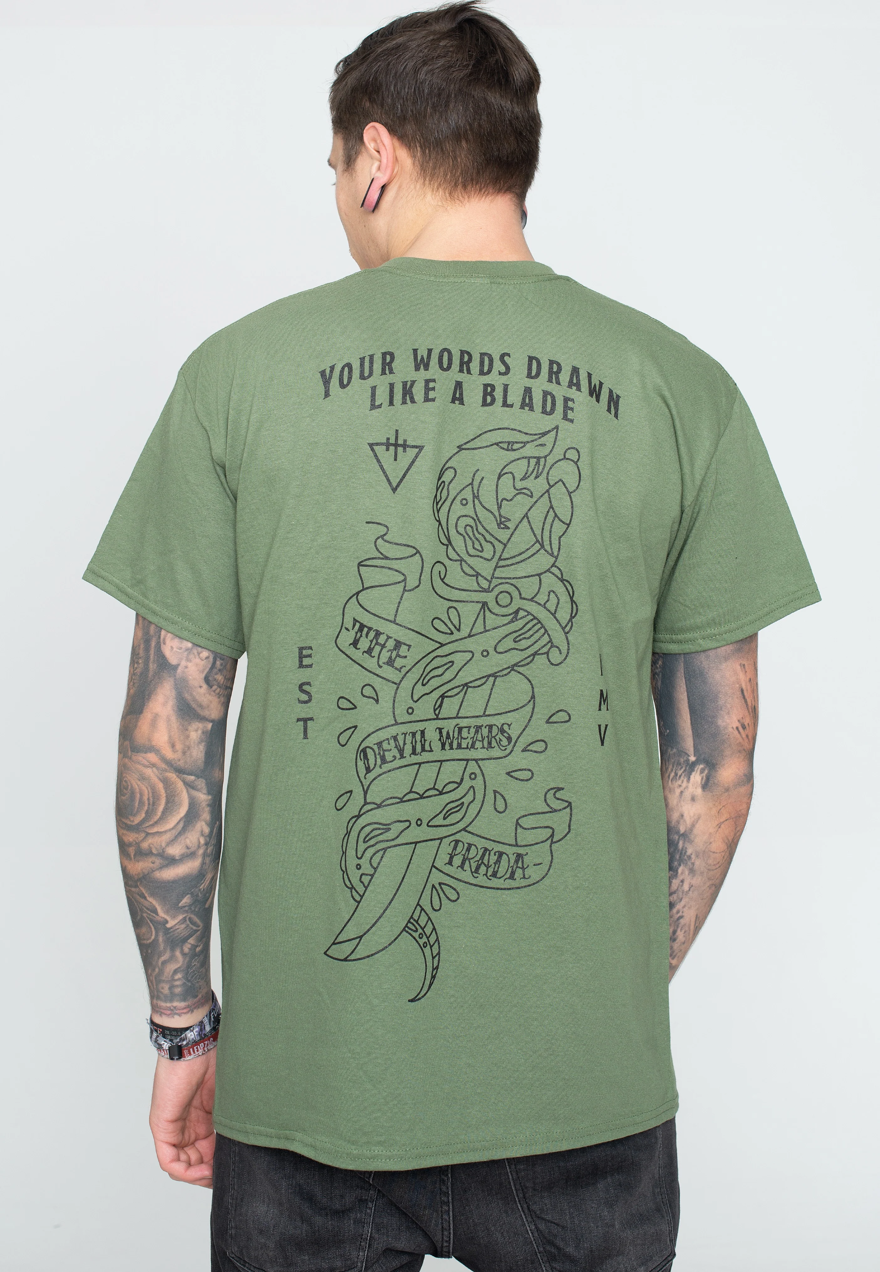 Dagger Sword Military Green - T-Shirt - Image 4