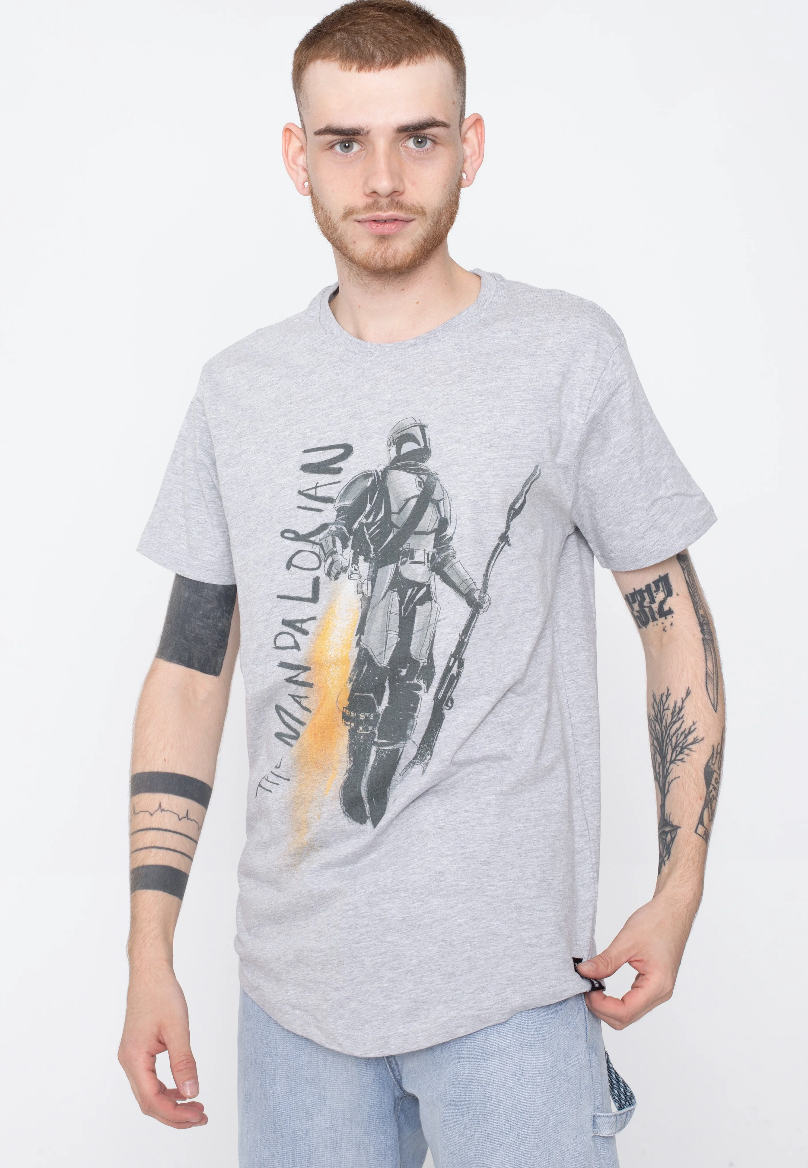 Flying Mando Grey - T-Shirt - Image 3