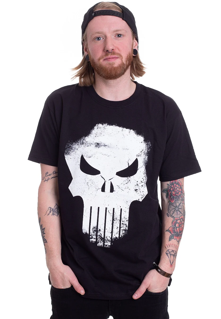 Distressed Skull Black - T-Shirt - Image 3