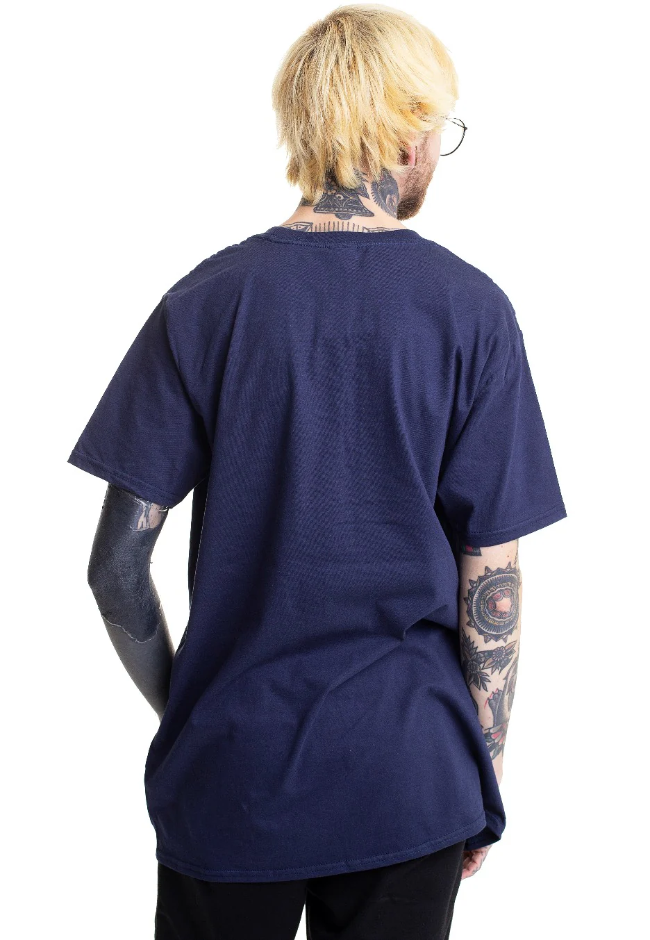 Distressed Logo Navy - T-Shirt - Image 4