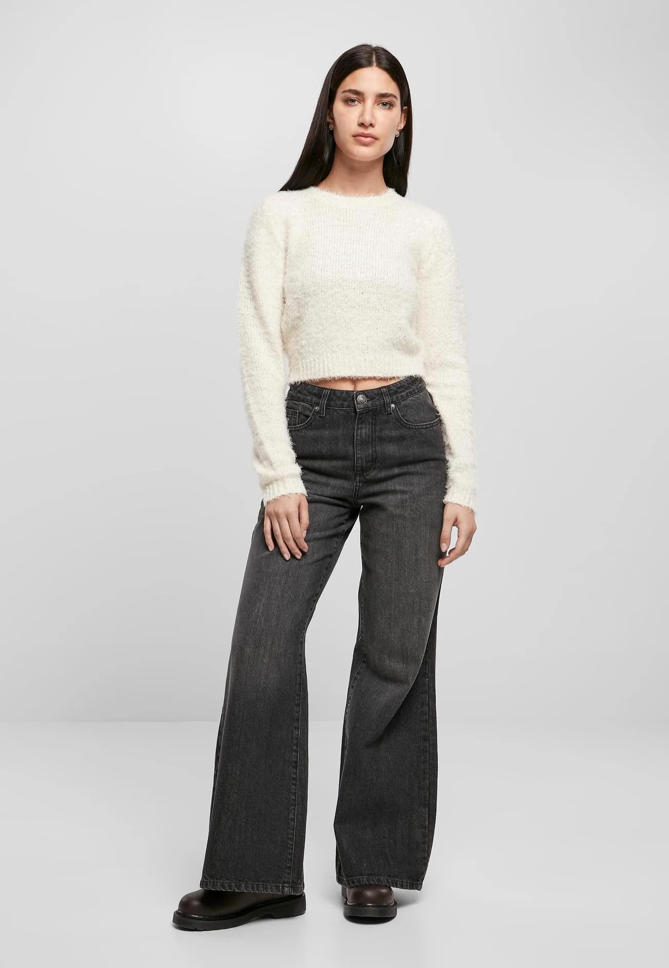 Cropped Feather White Sand - Pullover - Image 2