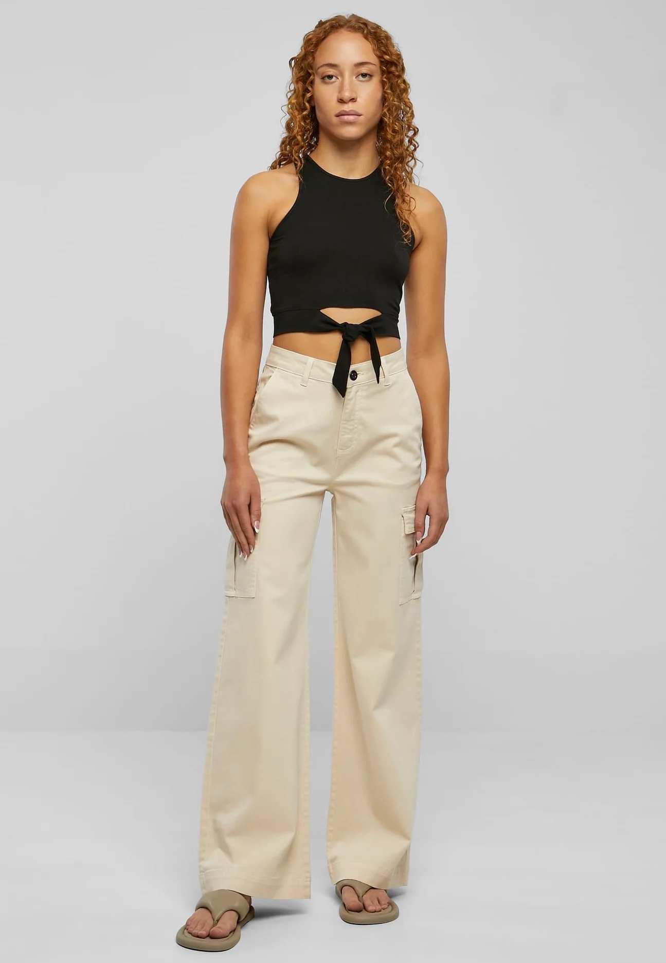 Ladies Cropped Knot Black - Top - Image 2