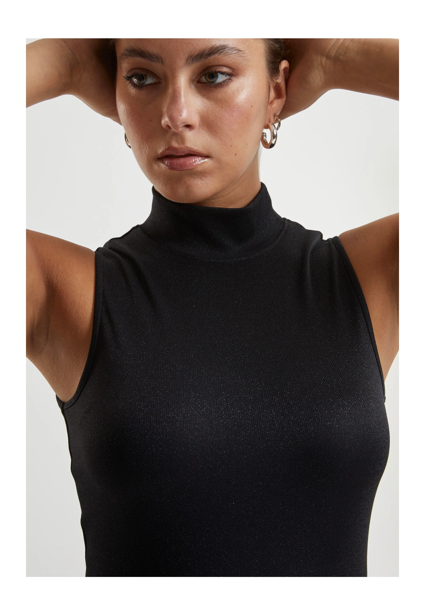 Ladies Glitter High Neck Black - Body - Image 7