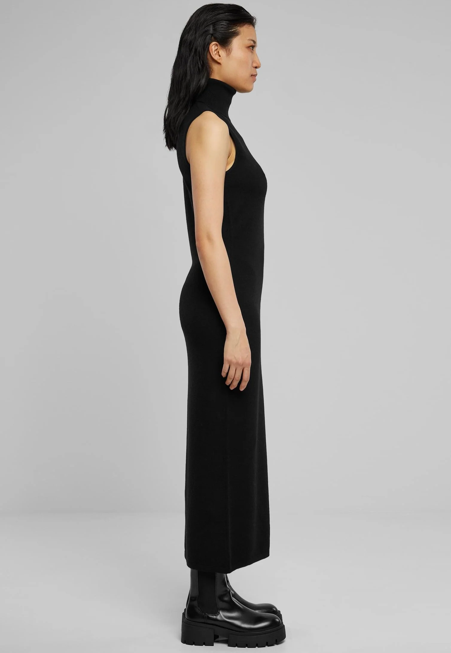 Ladies Knitted Eco Viscose Turtleneck Black - Dress - Image 2