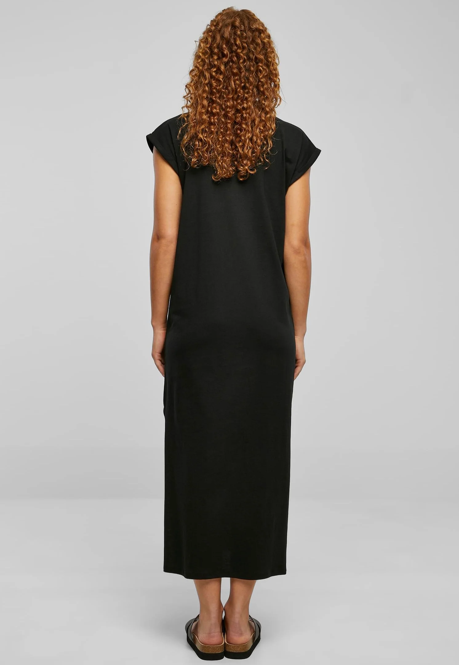 Ladies Long Extended Shoulder Black - Dress - Image 3