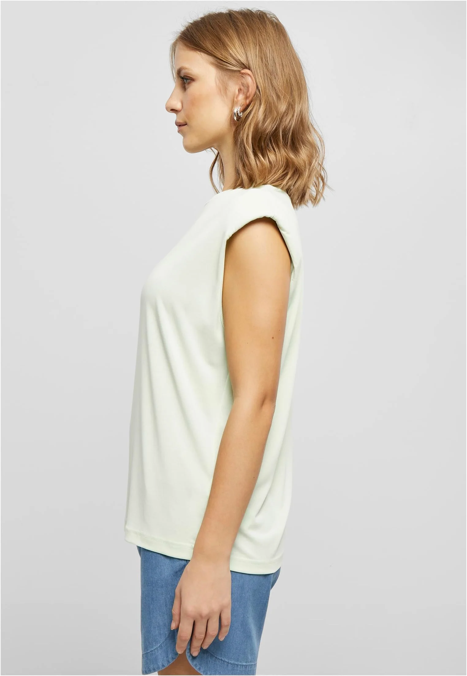 Ladies Modal Padded Shoulder Tank Lightmint - Tank - Image 5