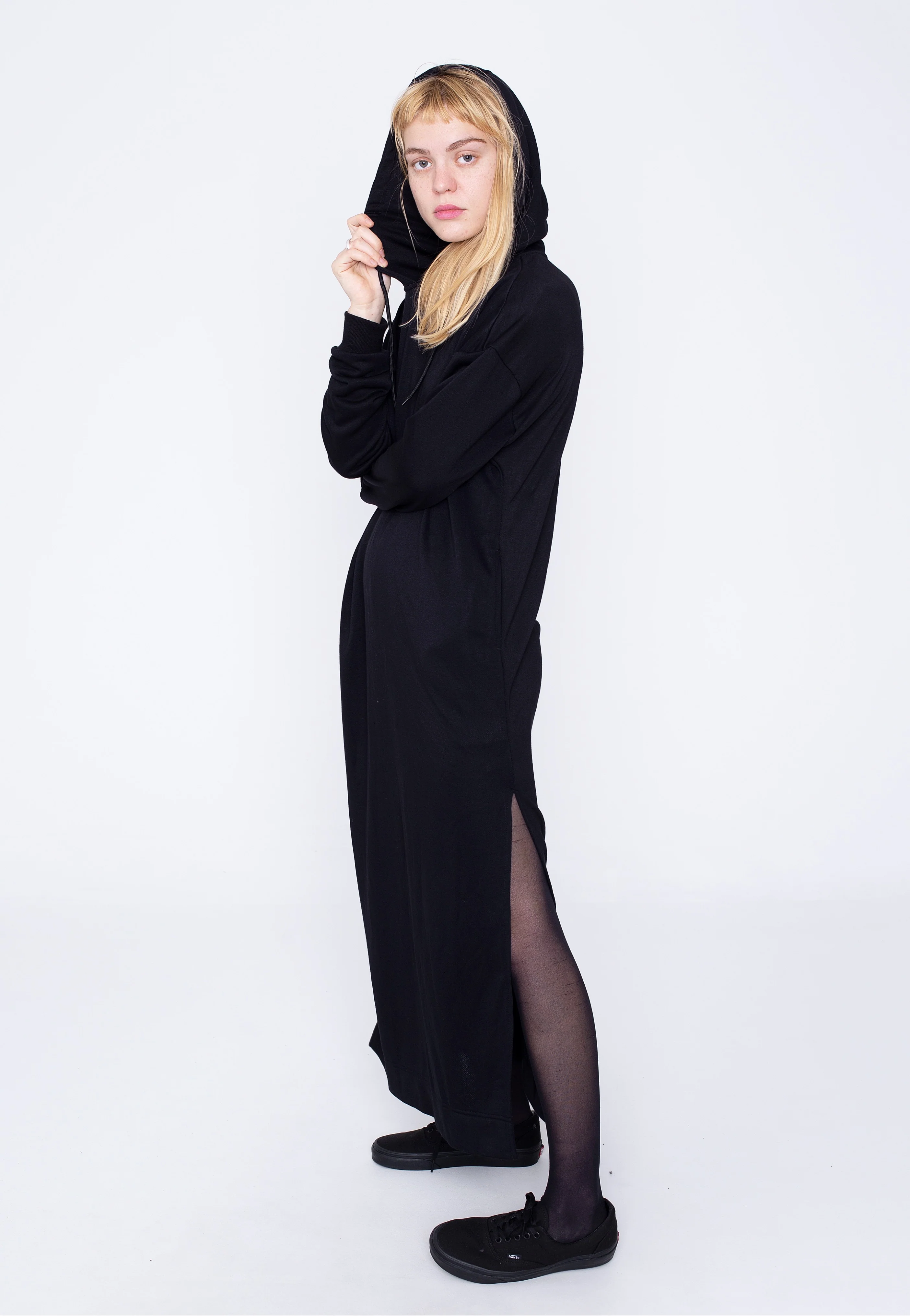 Ladies Modal Terry Long Hoody Black - Dress