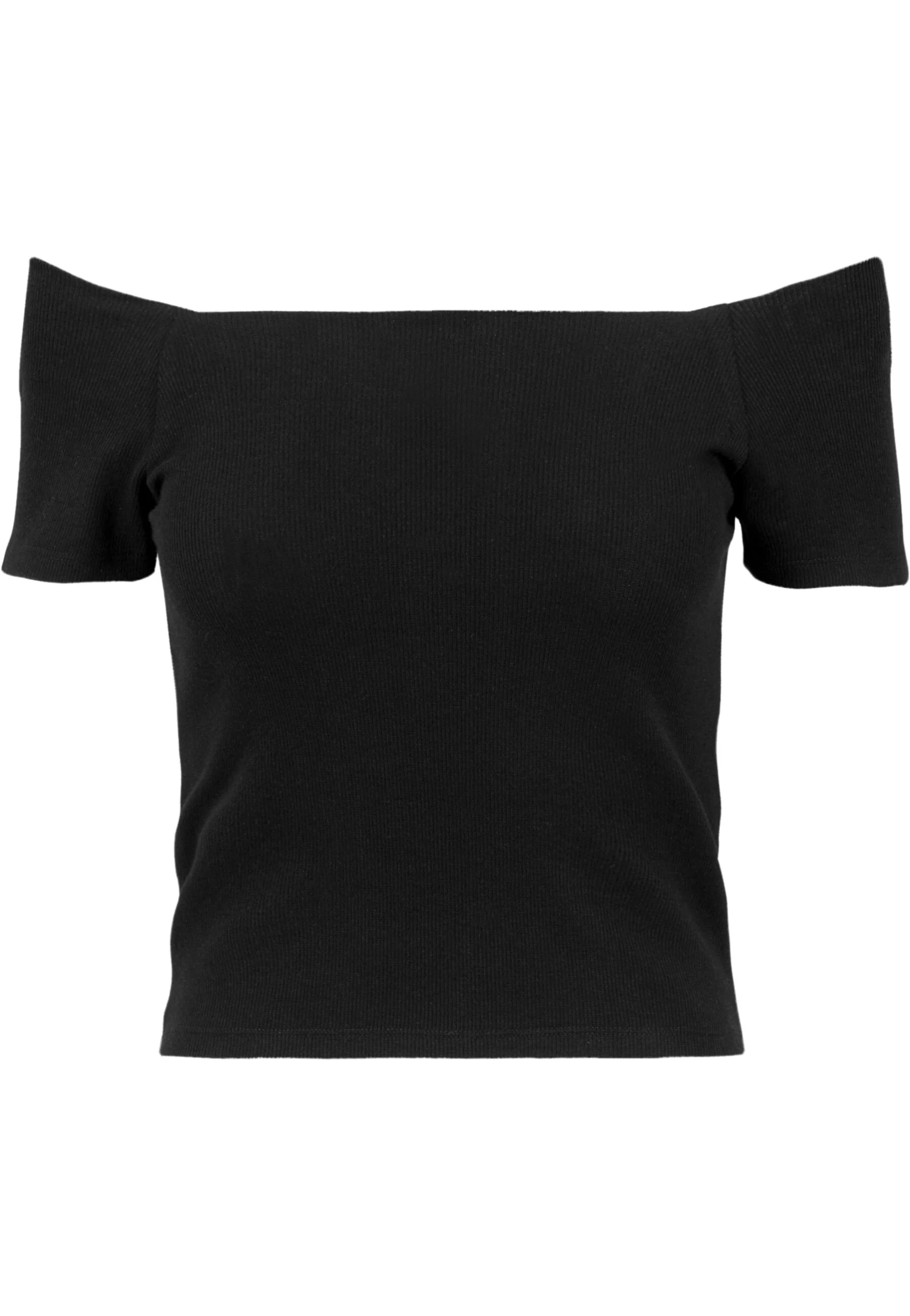 Ladies Off Shoulder Rib Black - T-Shirt - Image 6