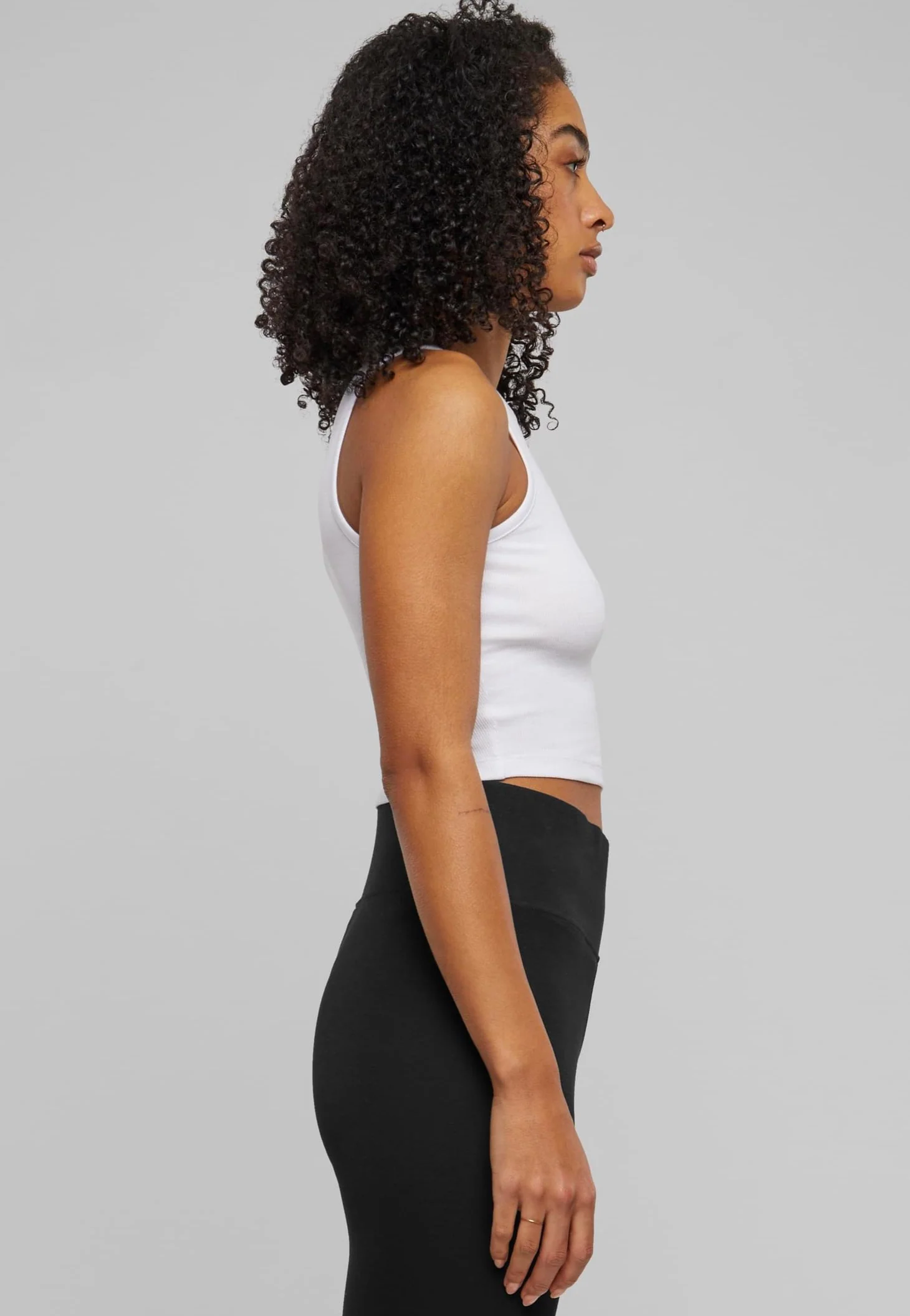 Ladies Organic Cropped Rib White - Top - Image 5