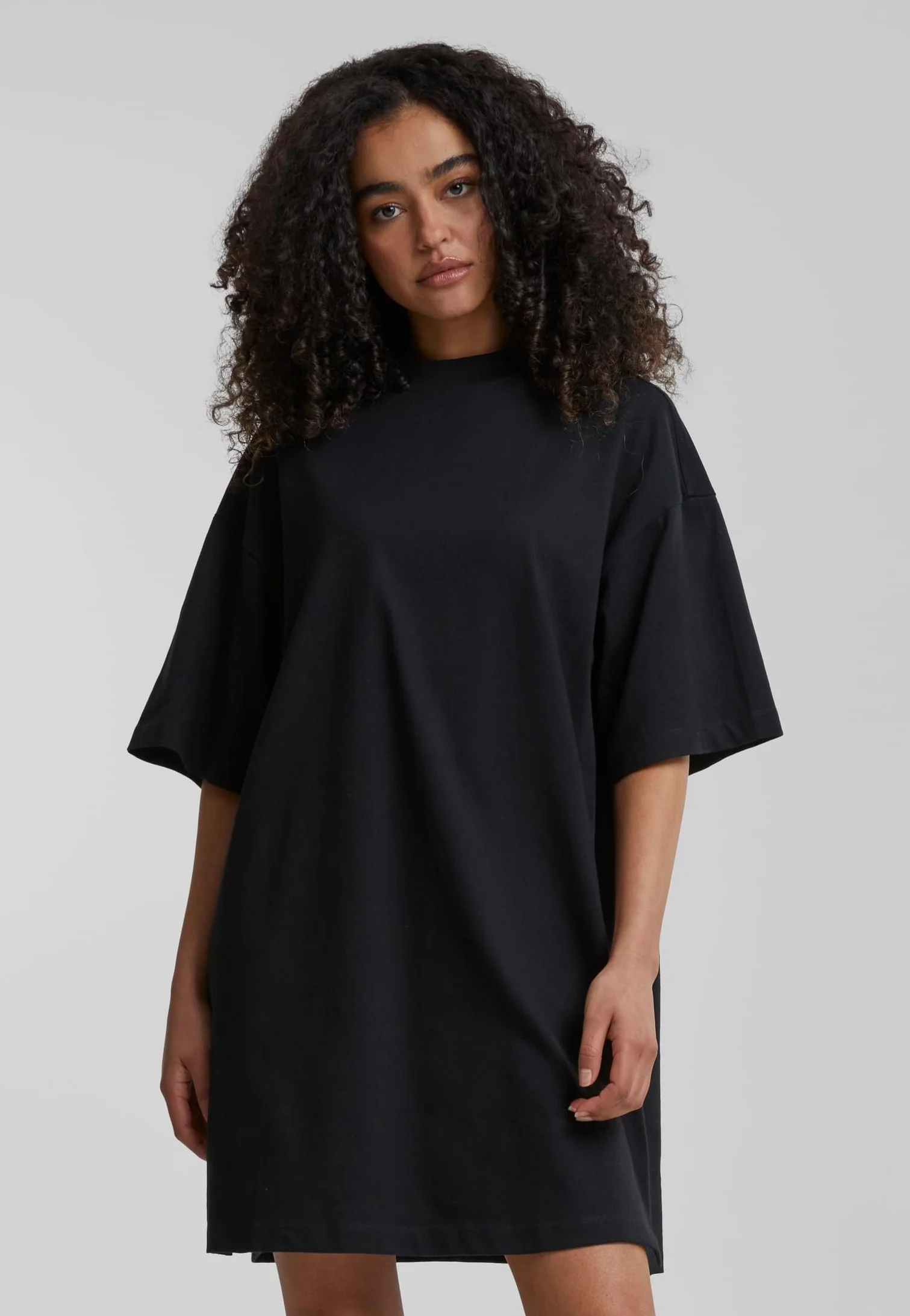 Ladies Organic Heavy Oversized Tee Black - Dress - Image 2