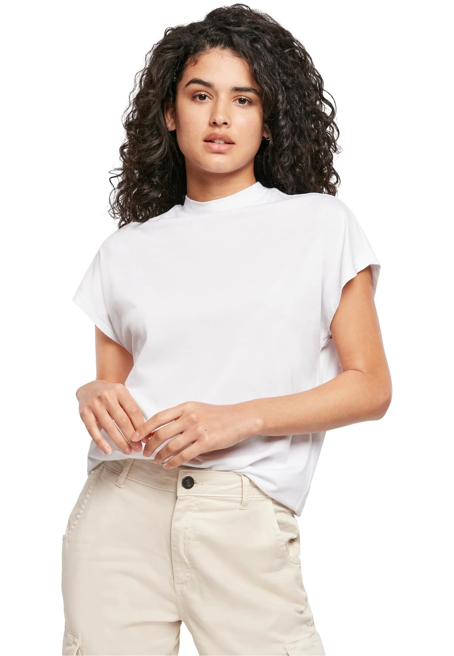 Ladies Oversized Cut On Sleeve Viscose White - T-Shirt - Image 6