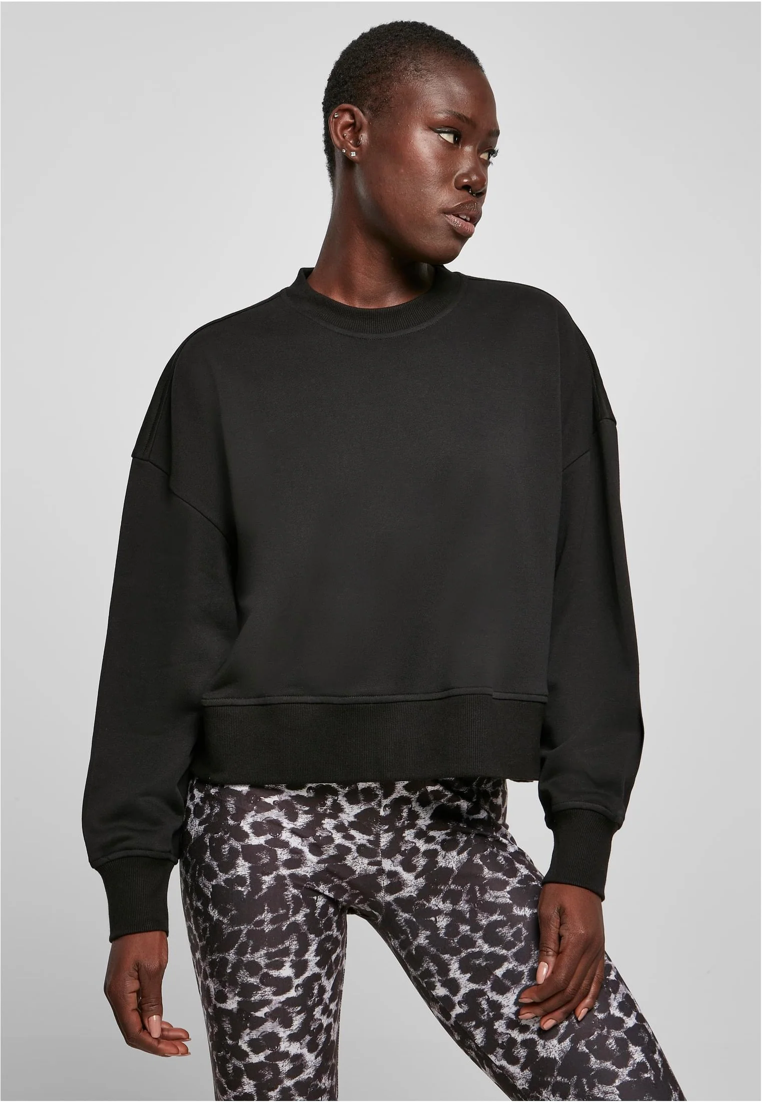 Ladies Oversized Terry Black - Sweater - Image 4