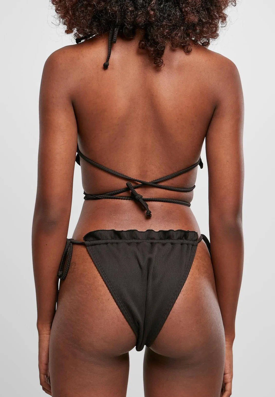 Ladies Rib Babylock Triangle Black - Bikini - Image 4