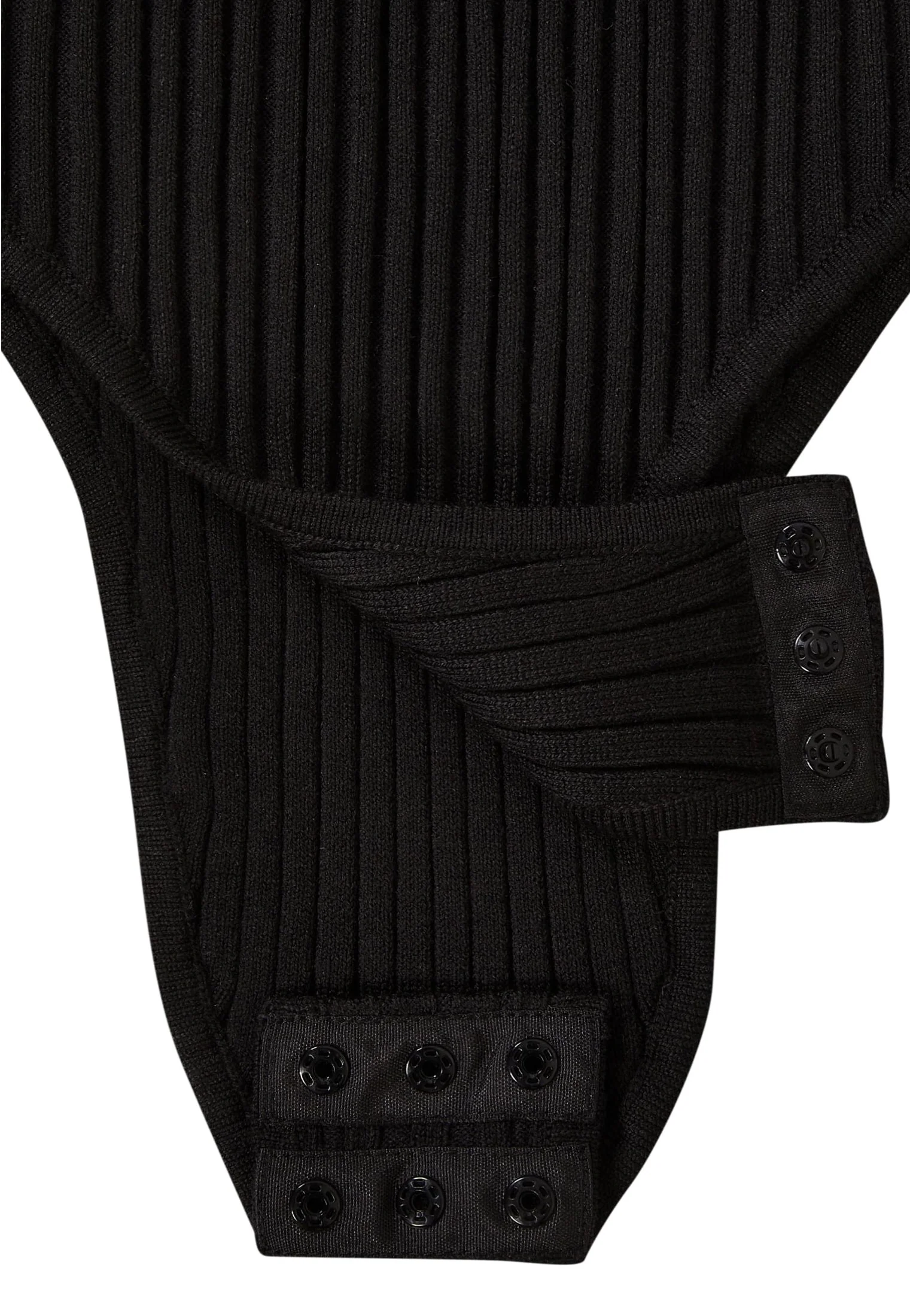 Ladies Rib Knit Sleevless Black - Body - Image 9