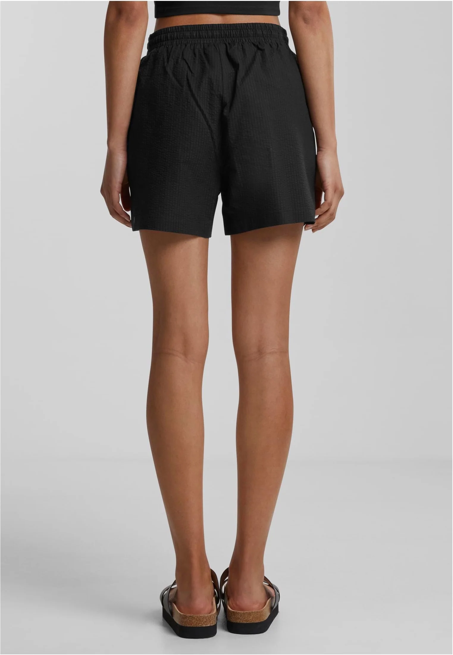 Ladies Seersucker Black - Shorts - Image 4