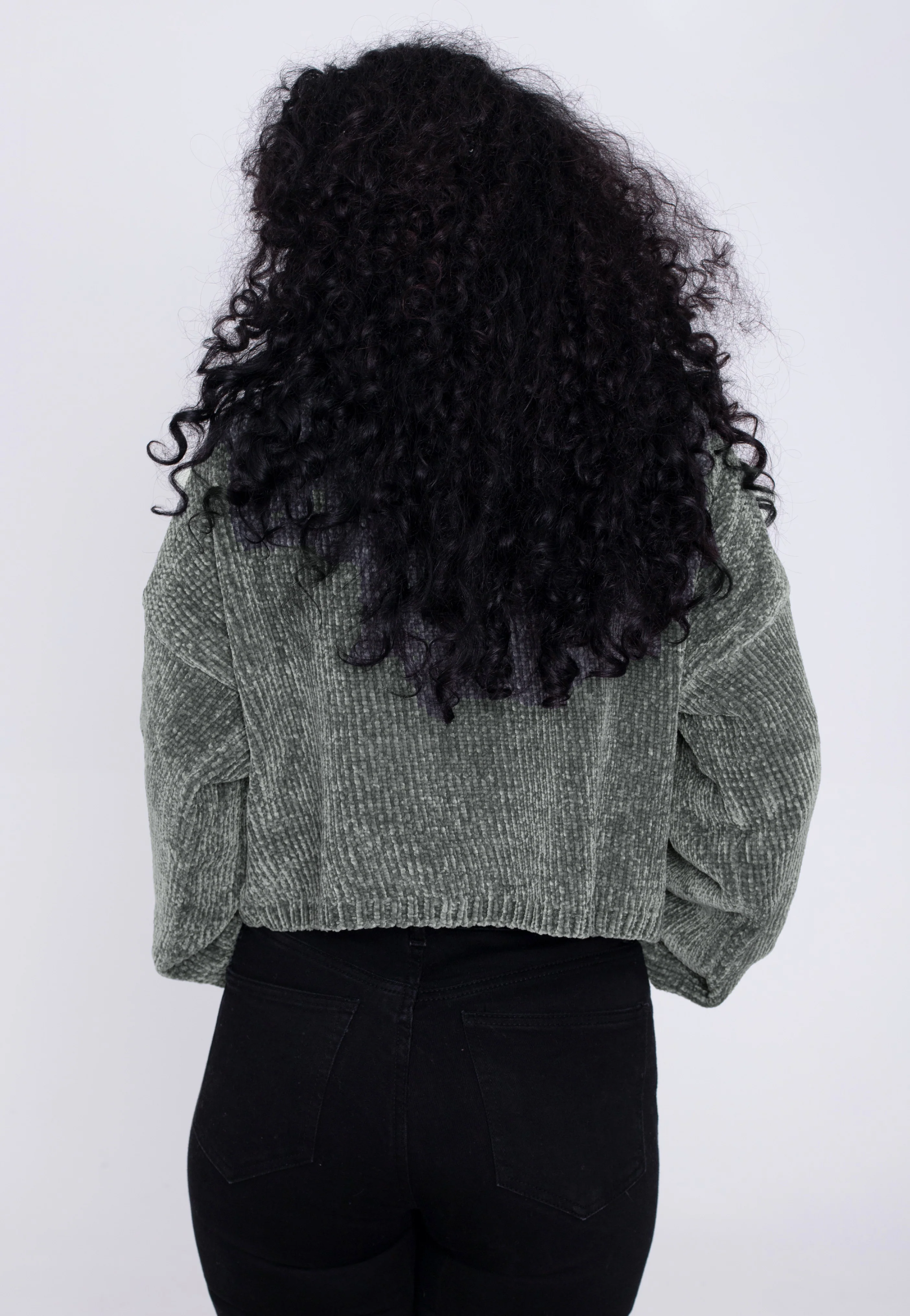 Ladies Short Chenille Turtleneck Asphalt - Pullover - Image 2
