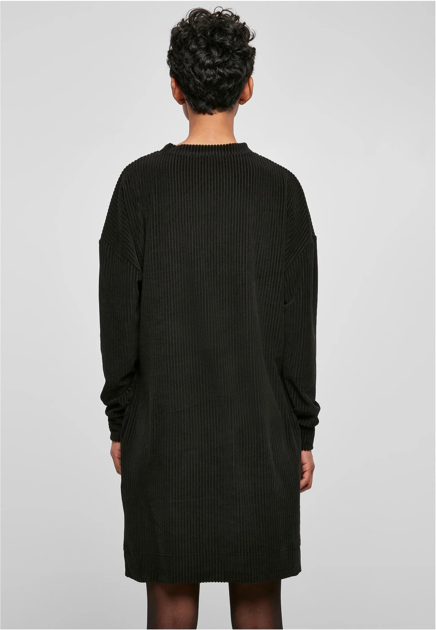 Ladies Velvet Rib Crew Black - Dress - Image 3
