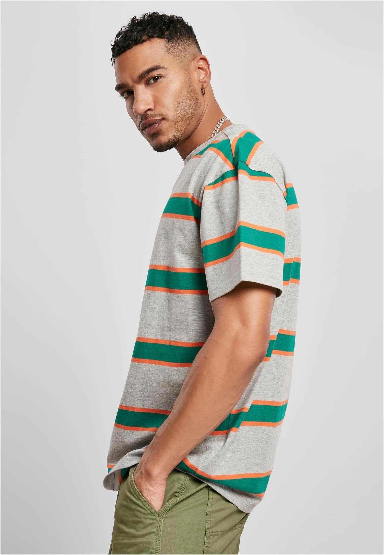 Light Stripe Oversize Grey/Junglegreen - T-Shirt - Image 6