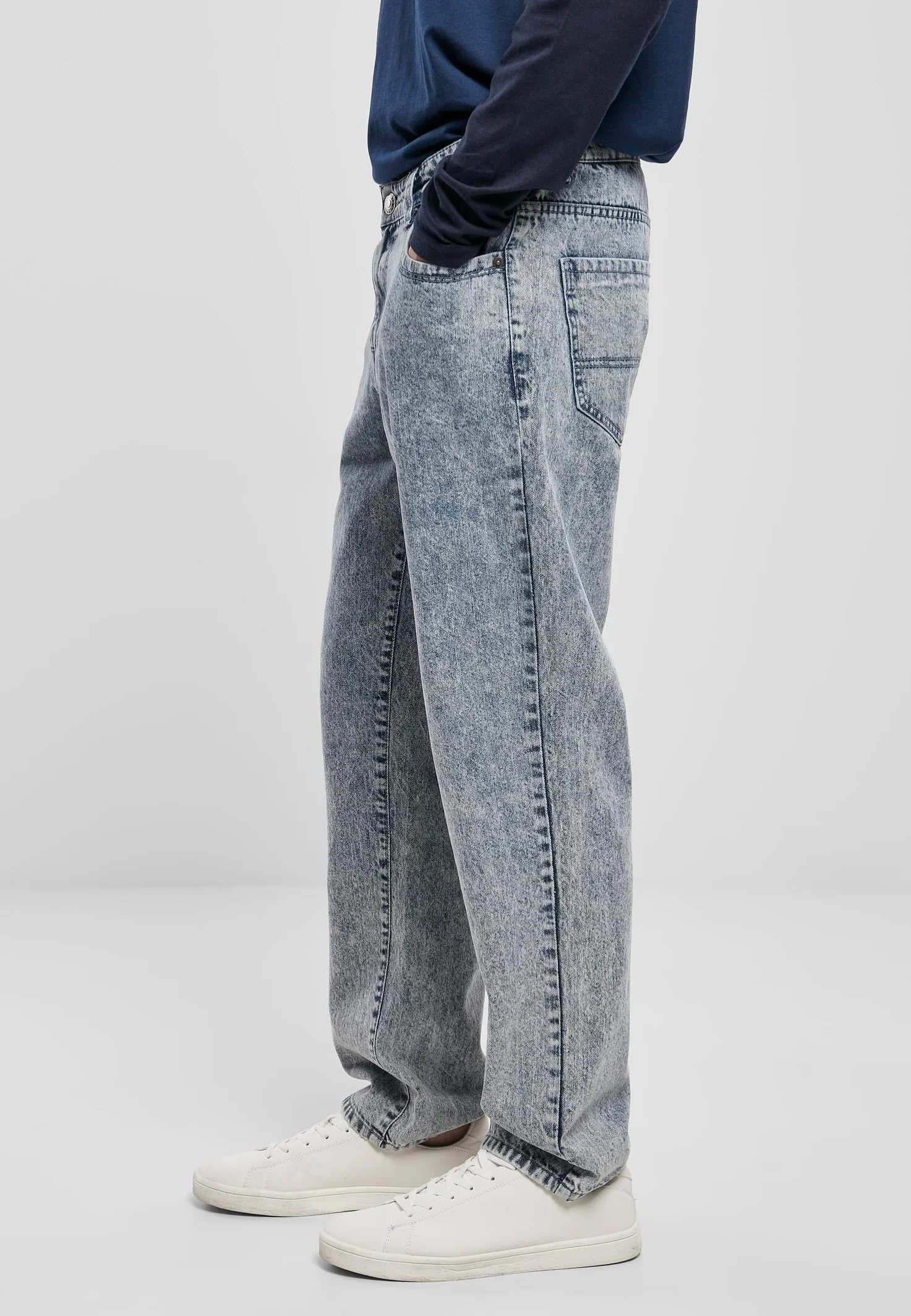 Loose Fit Light Skyblue Acid Washed - Jeans - Image 3
