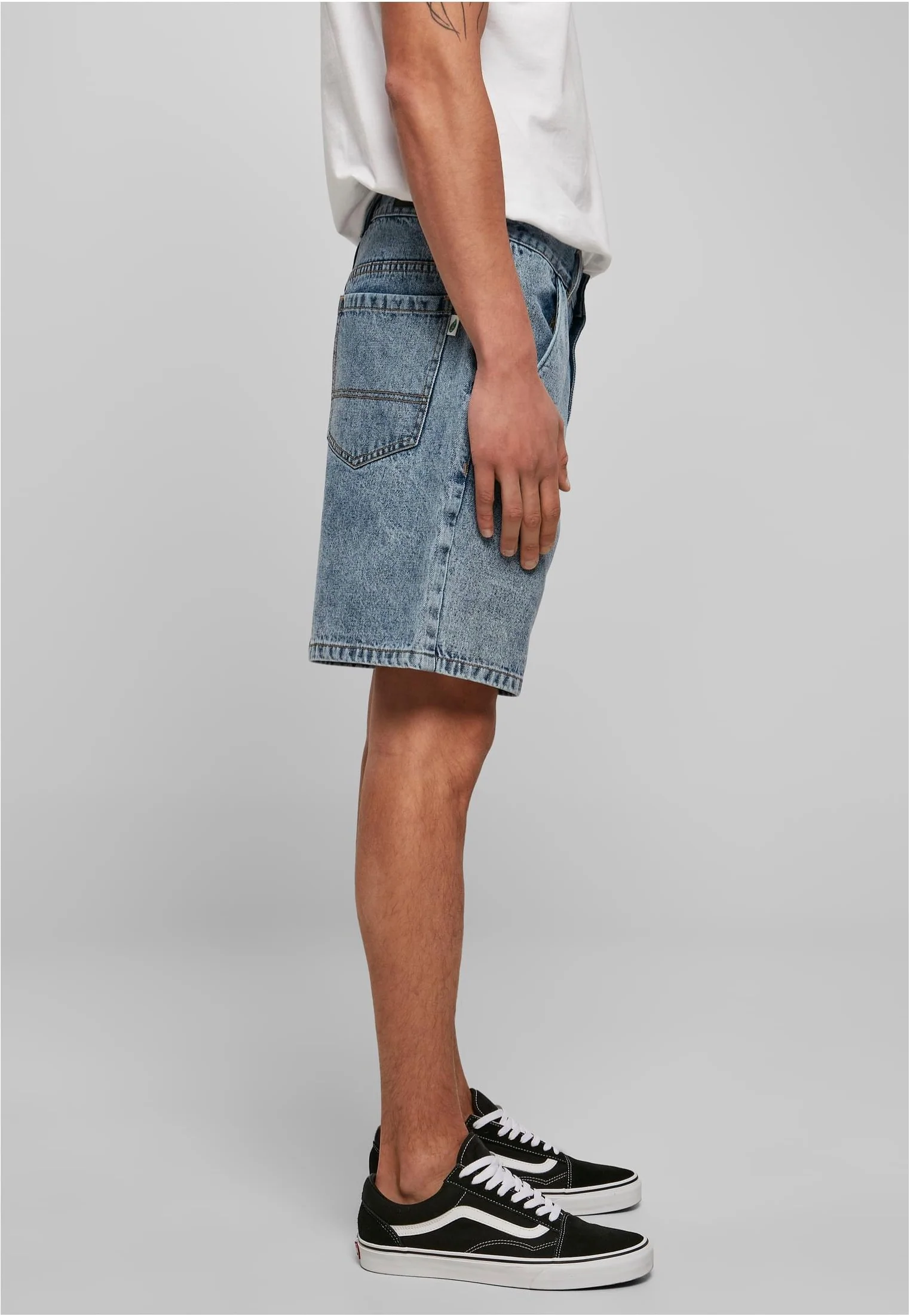 Organic Denim Bermuda Light Skyblue Acid Washed - Shorts - Image 4