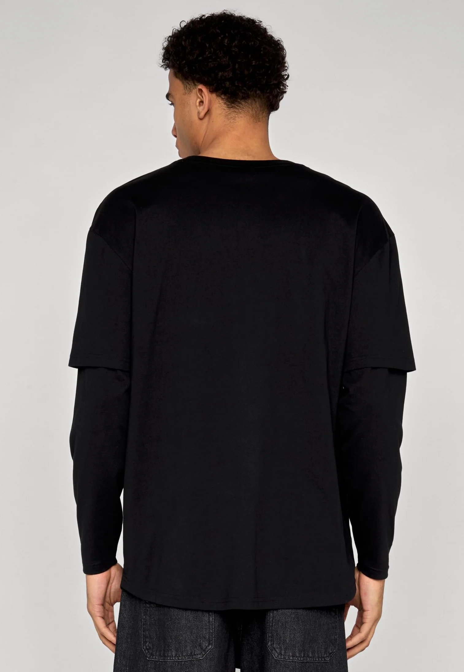 Oversized Shaped Double Layer Black/Black - Longsleeve - Image 2
