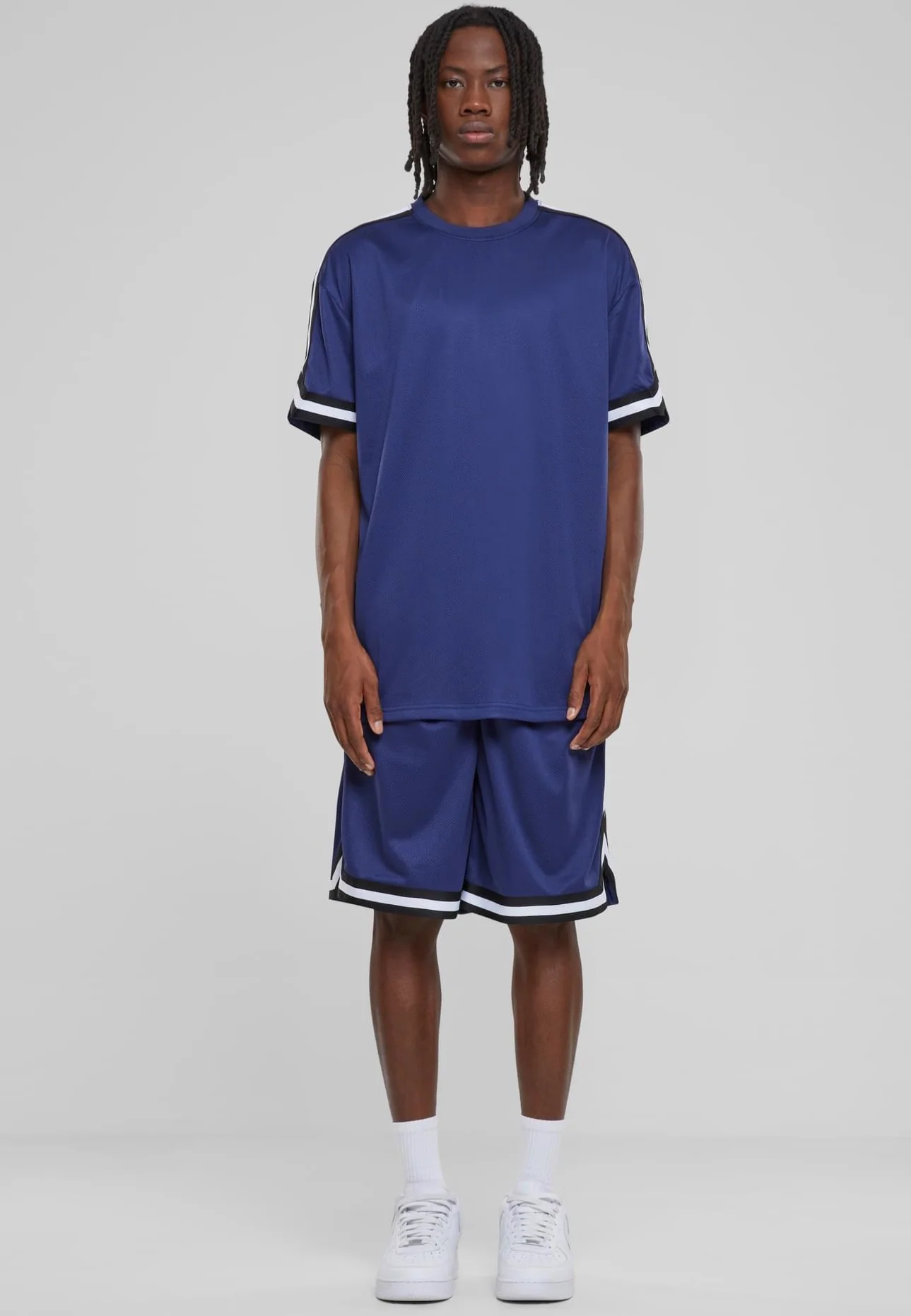Oversized Stripes Mesh Darkblue - T-Shirt - Image 5