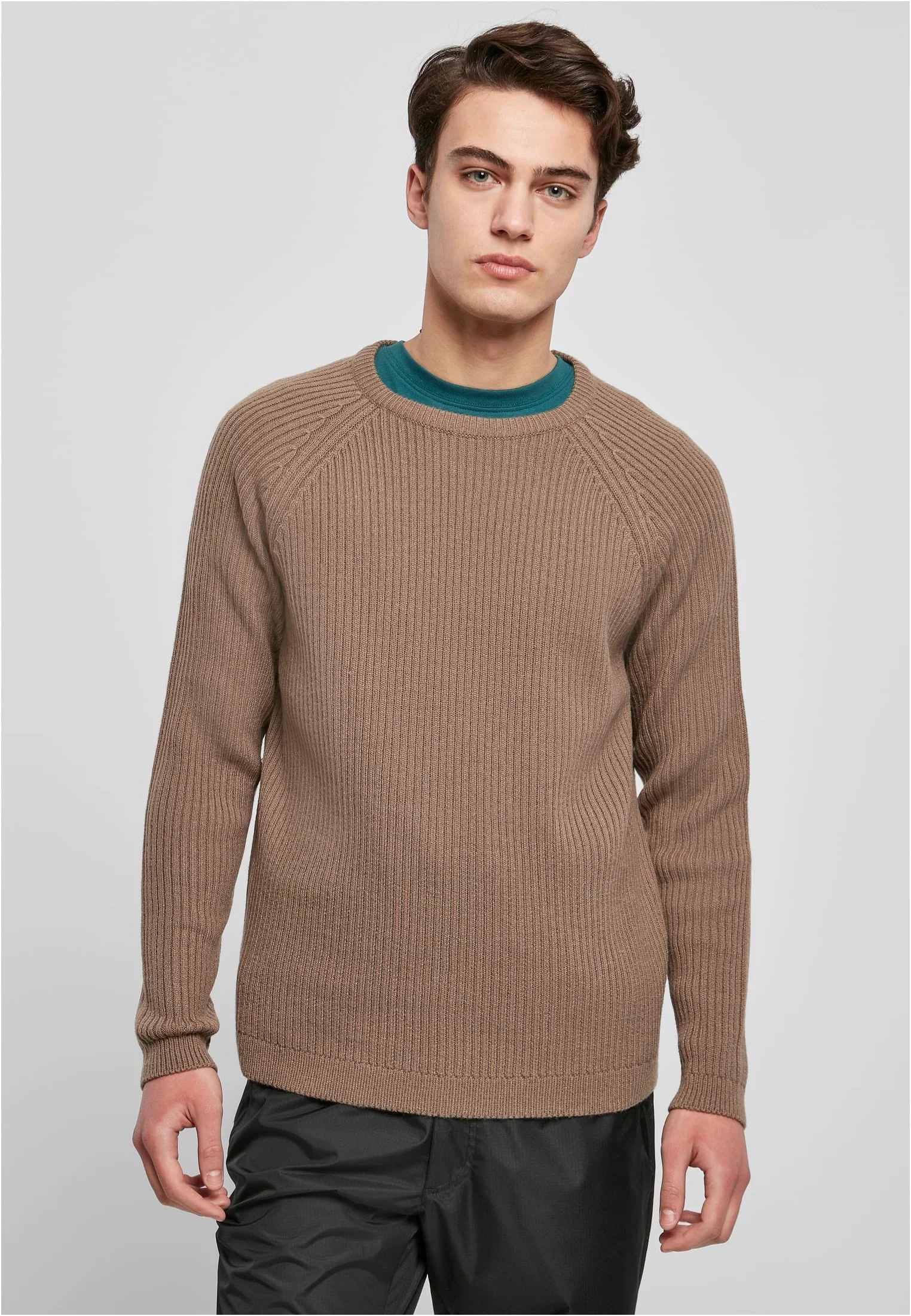 Ribbed Raglan Dark Khaki - Pullover