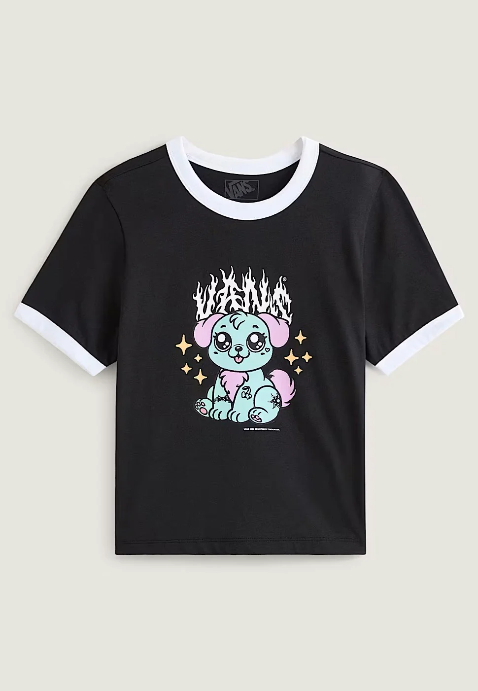 Puppy W Ringer Black - T-Shirt - Image 4