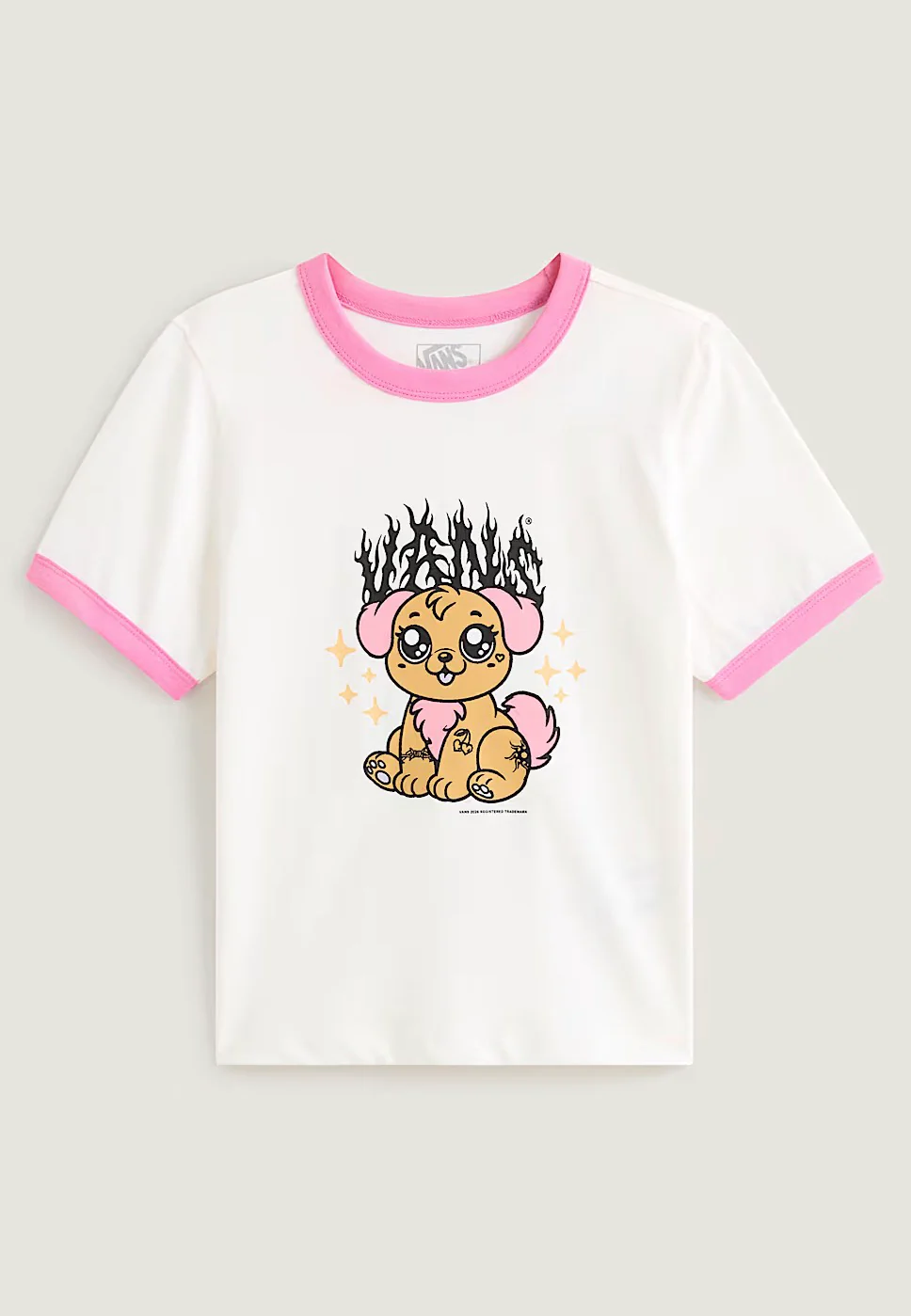 Puppy W Ringer Egret - T-Shirt - Image 4