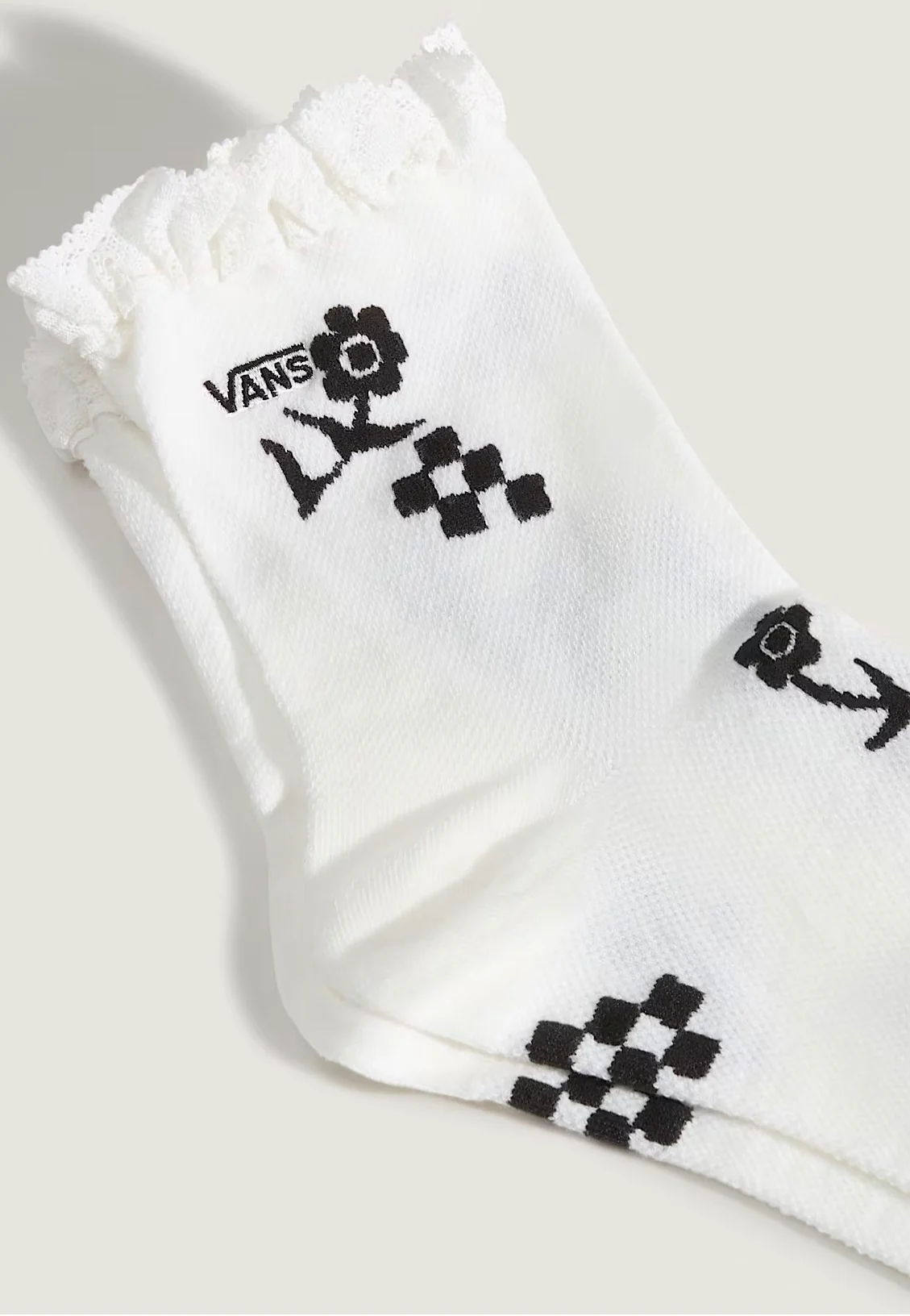 Sereno Lace Crew Marshmallow/Black - Socks - Image 3