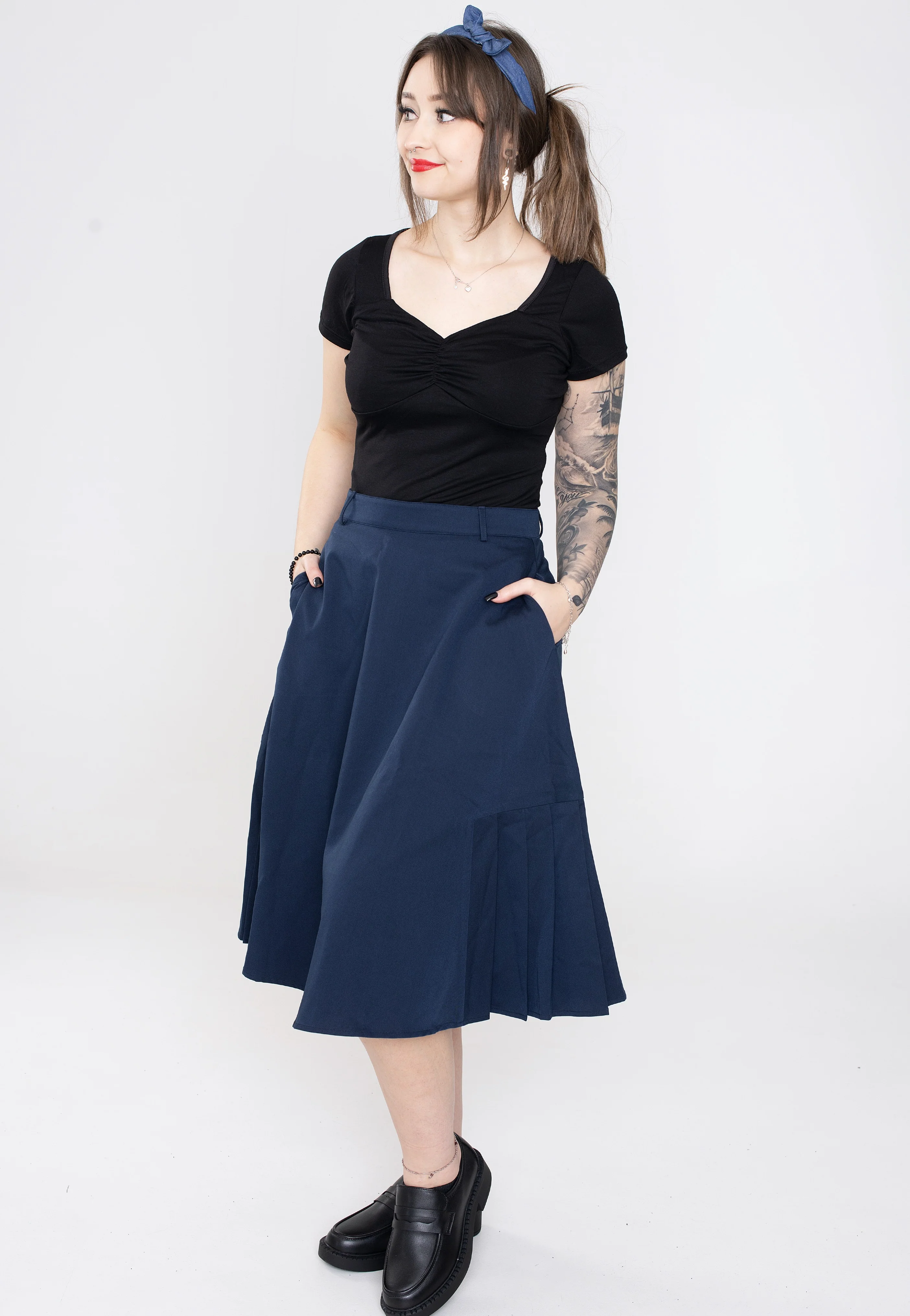 Nyla Knee Length Navy - Skirt - Image 3