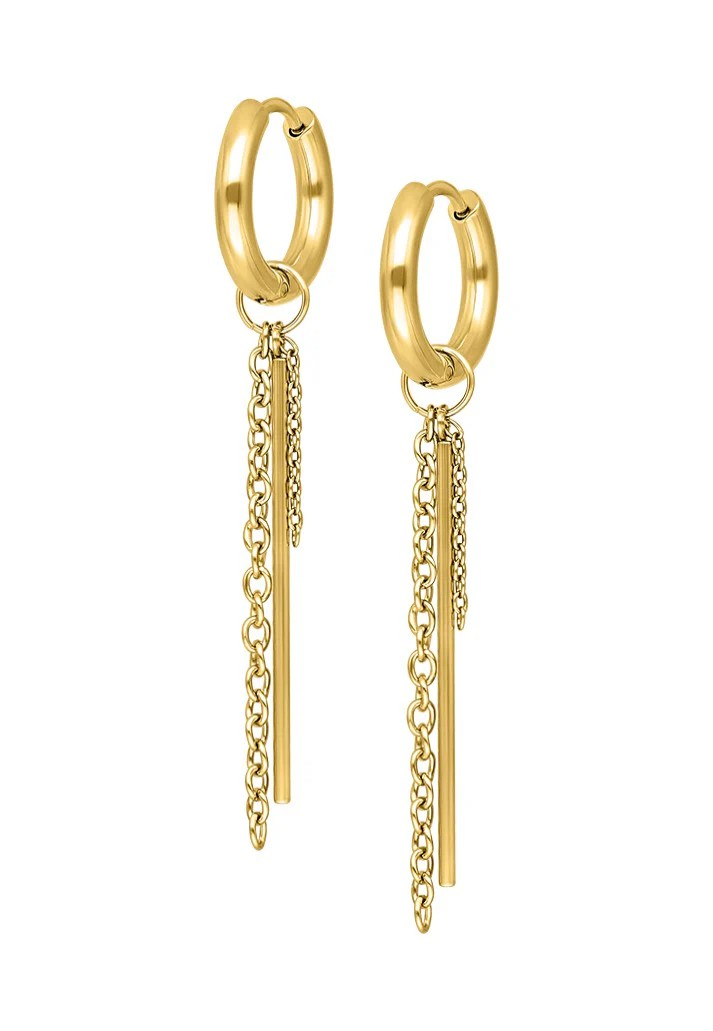Little Bar Chain Gold - Earrings - Image 5