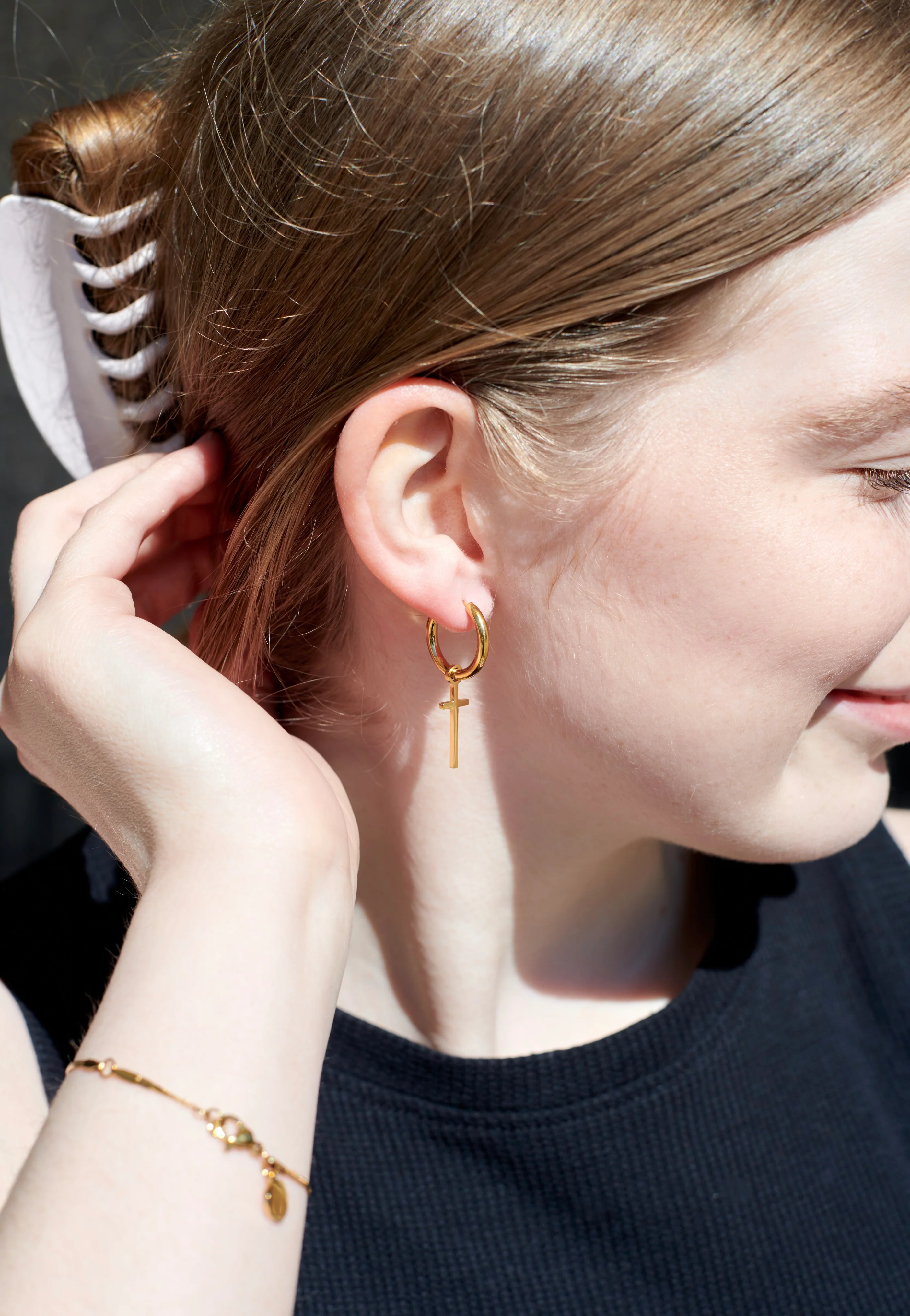 Little Cross Gold - Earrings - Image 2