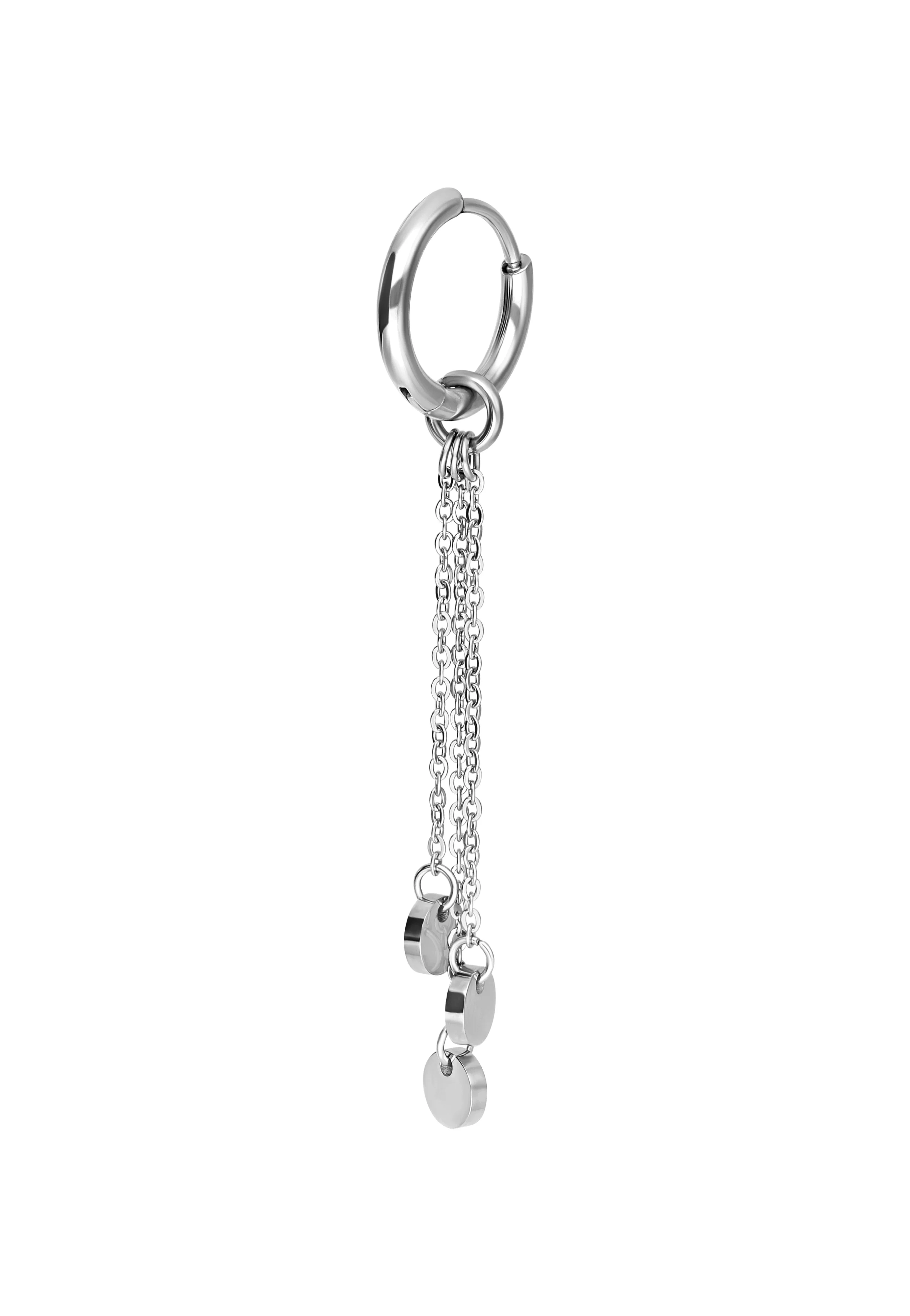 Little Plate Hoops Silver - Earrings - Image 4